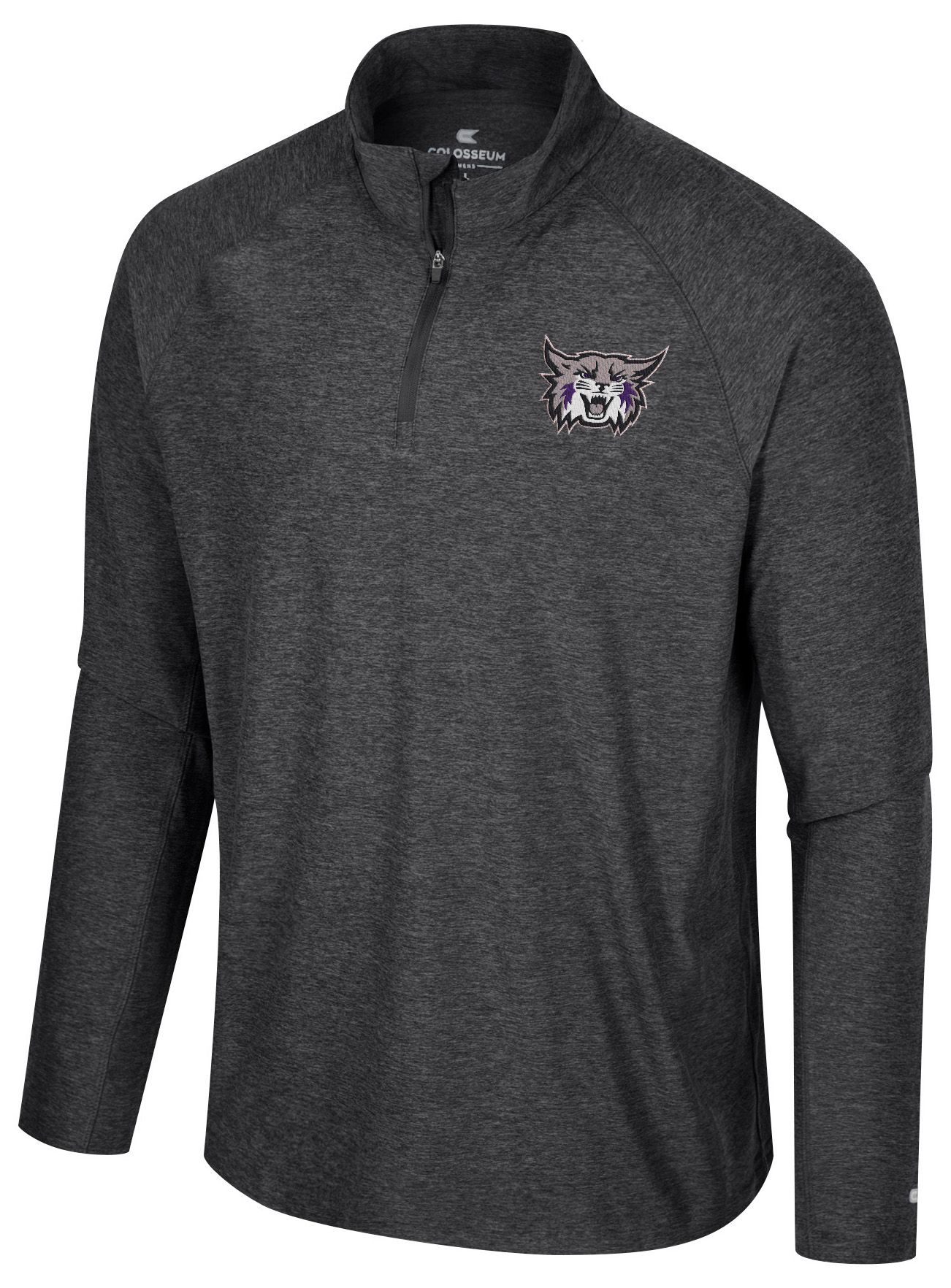 Colosseum Men's Weber State Wildcats Black 1/4 Zip Jacket, XXL