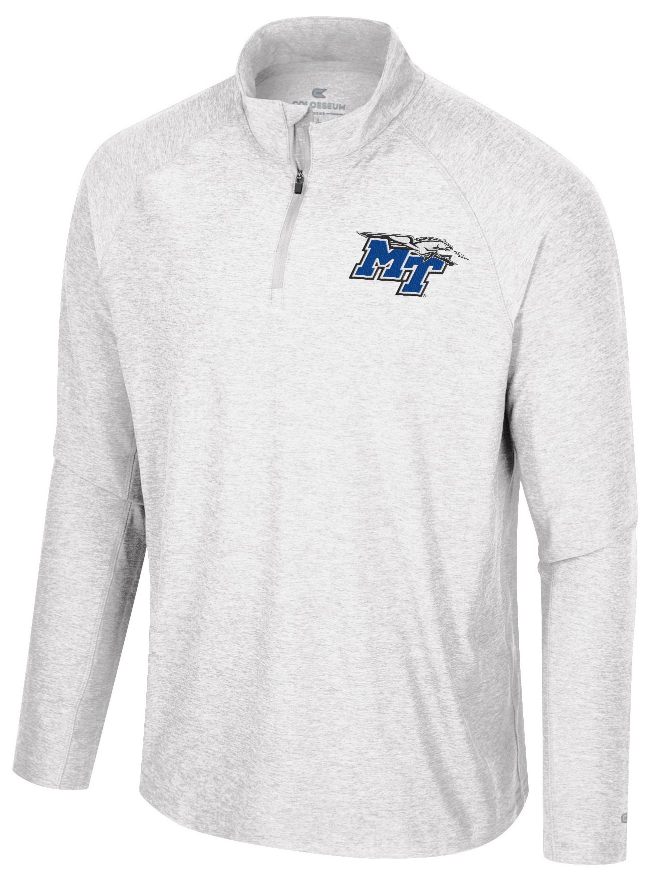 Colosseum Men's Middle Tennessee State Blue Raiders White 1/4 Zip Jacket