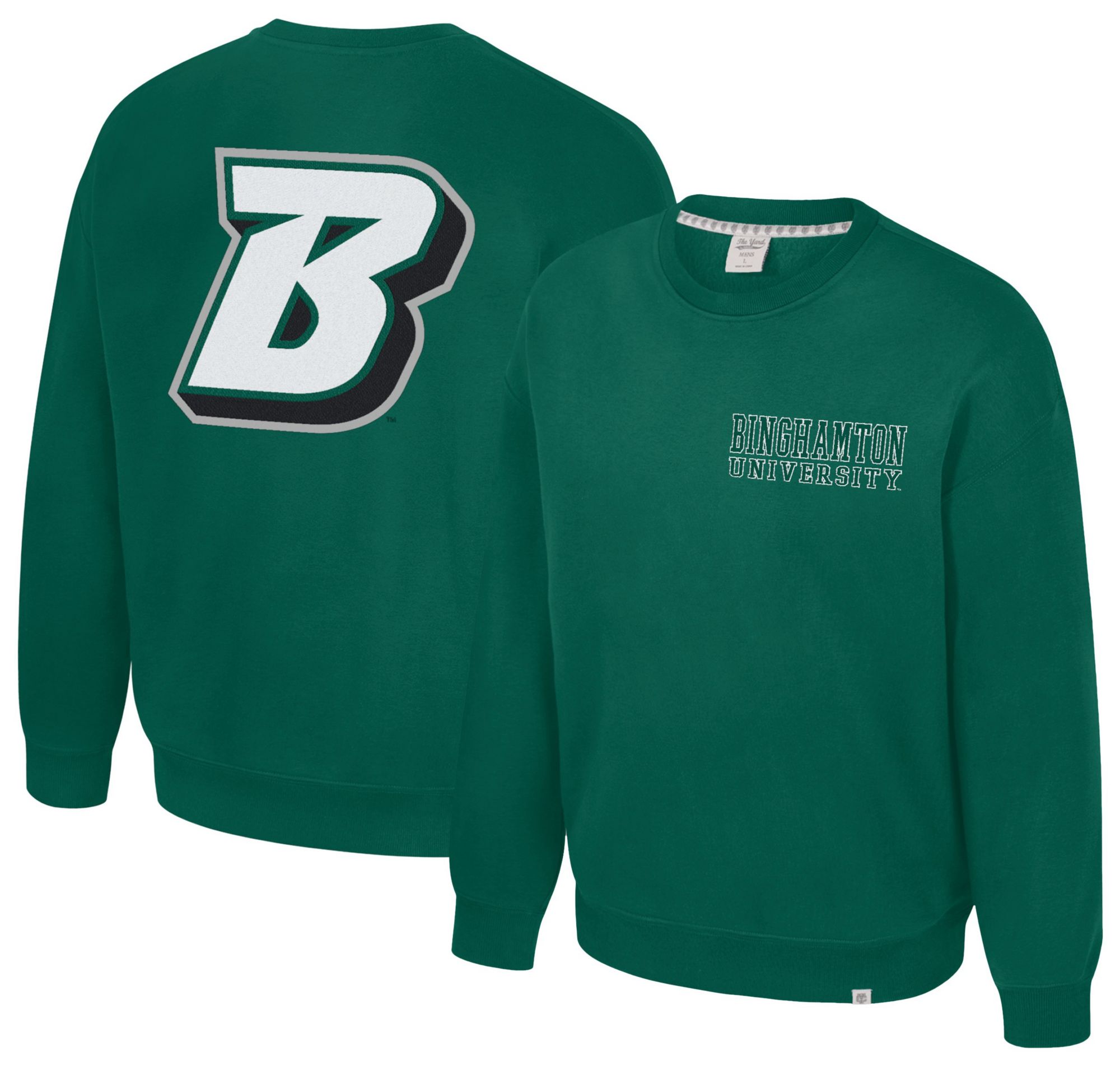 Colosseum Men's Binghamton Bearcats Green Super-Rich Vintage Crewneck Sweatshirt