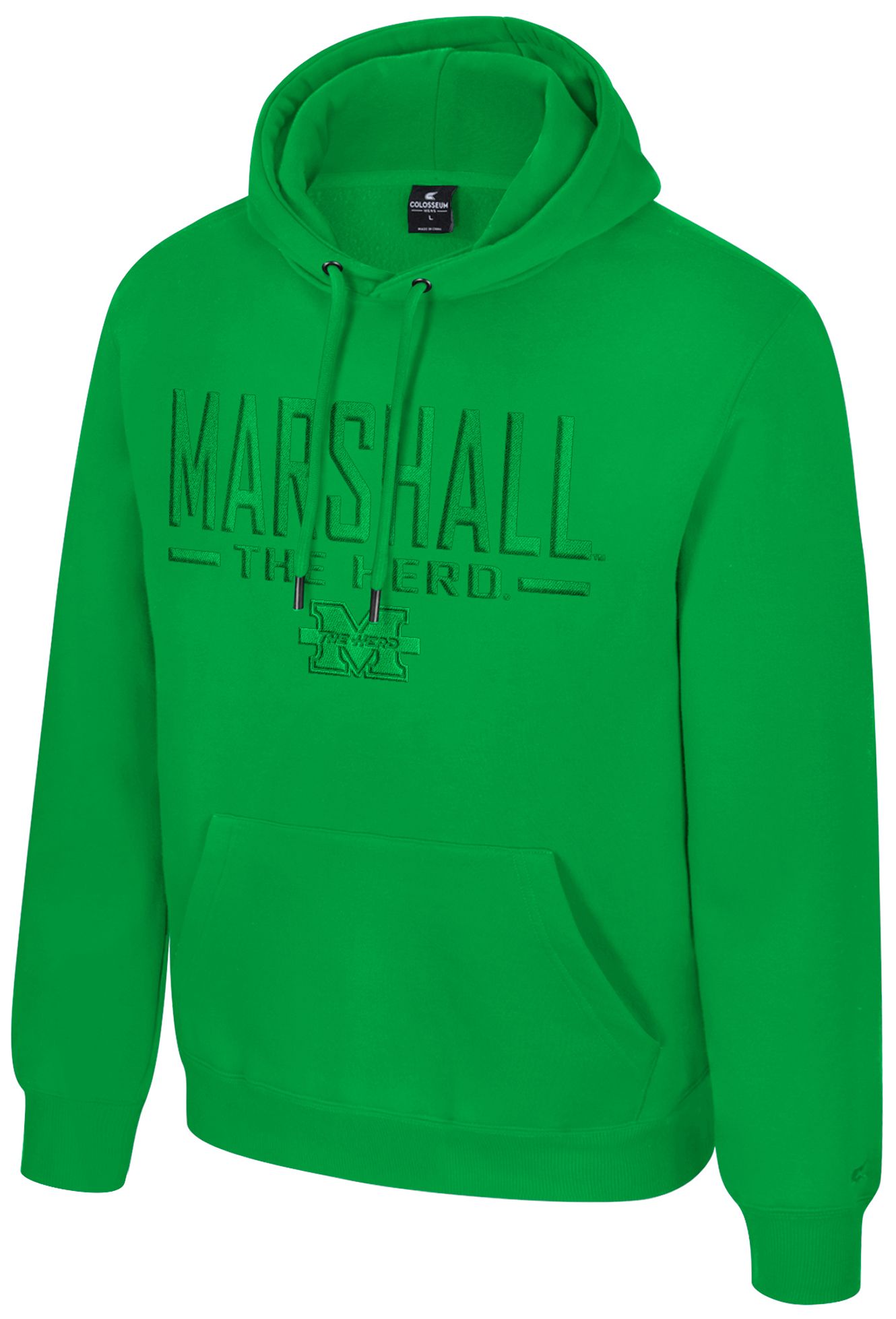 Colosseum Men's Marshall Thundering Herd Kelly Green Mikey Tonal Hoodie