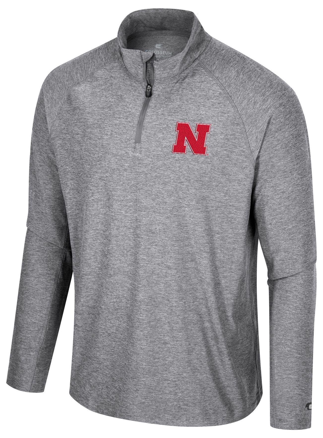Colosseum Men's Nebraska Cornhuskers Gray 1/4 Zip Jacket