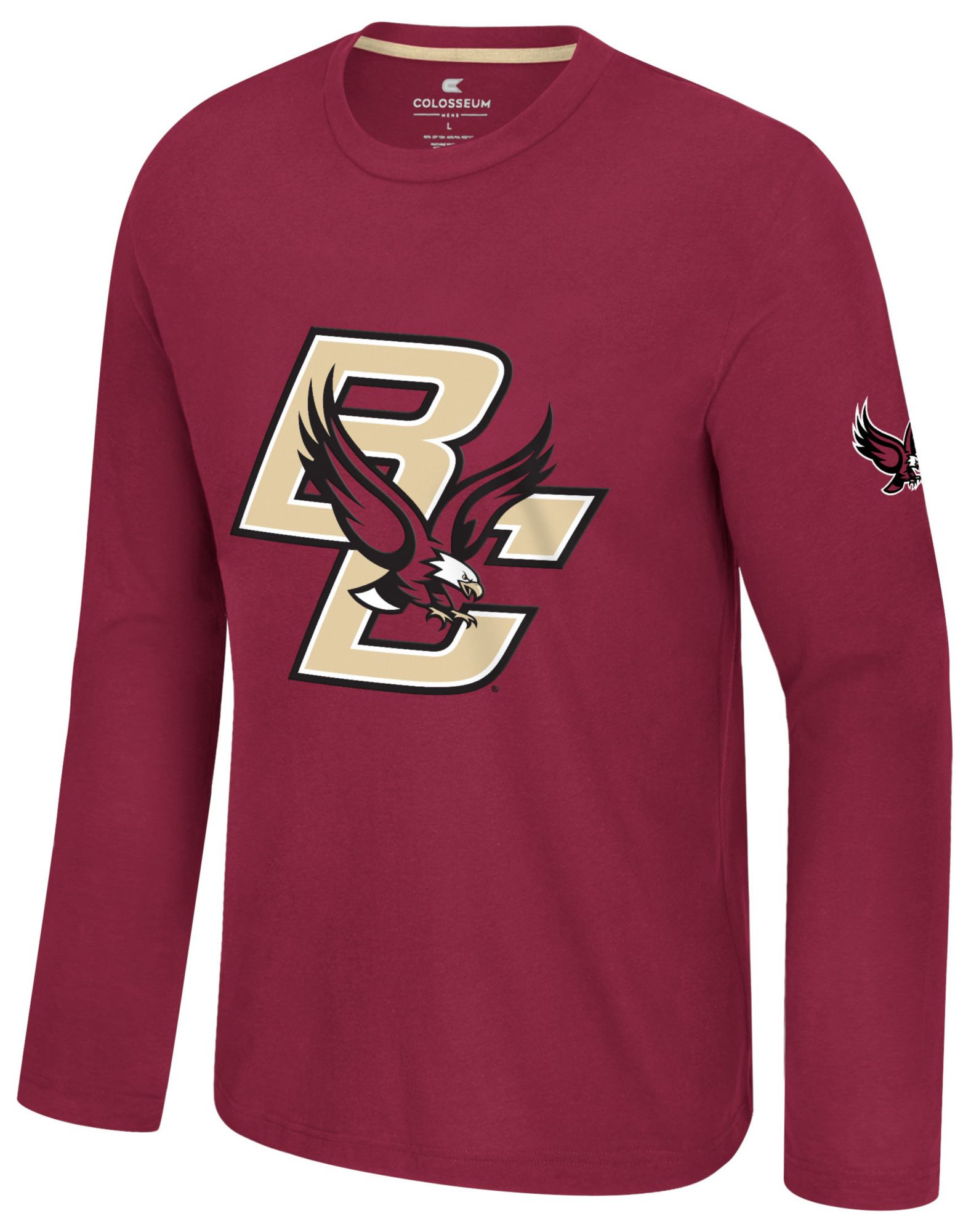 Colosseum Men's Boston College Eagles Garnet Richie Long Sleeve Shirt