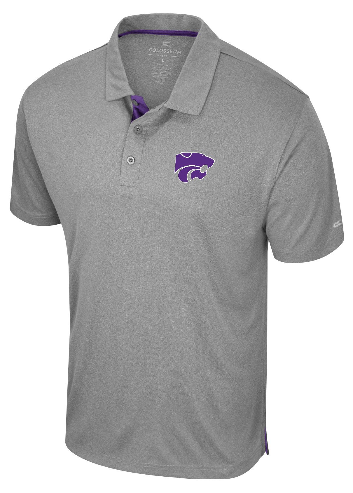 Colosseum Men's Kansas State Wildcats Heather Gray Polo