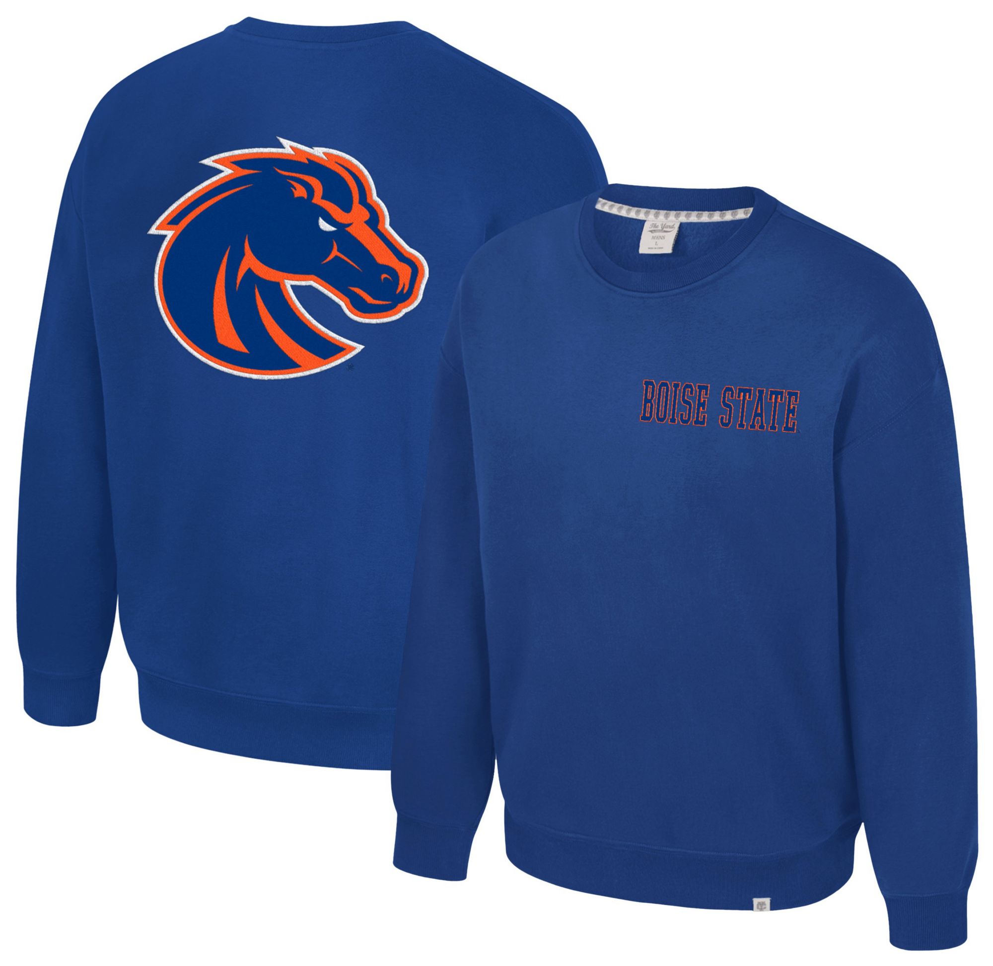 Colosseum Men's Boise State Broncos Royal Super-Rich Vintage Crewneck Sweatshirt