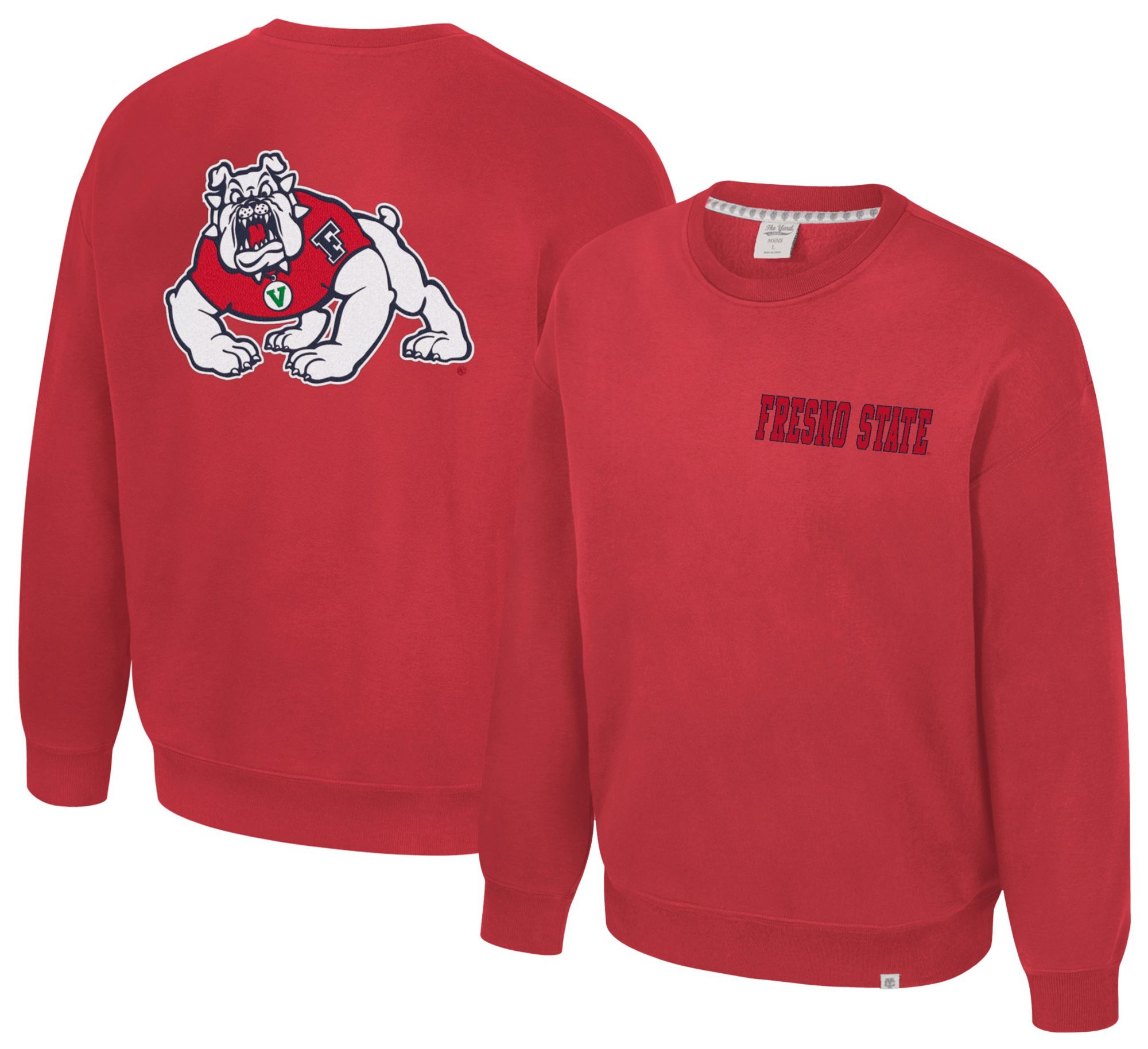 Colosseum Men's Fresno State Bulldogs Red Super-Rich Vintage Crewneck Sweatshirt