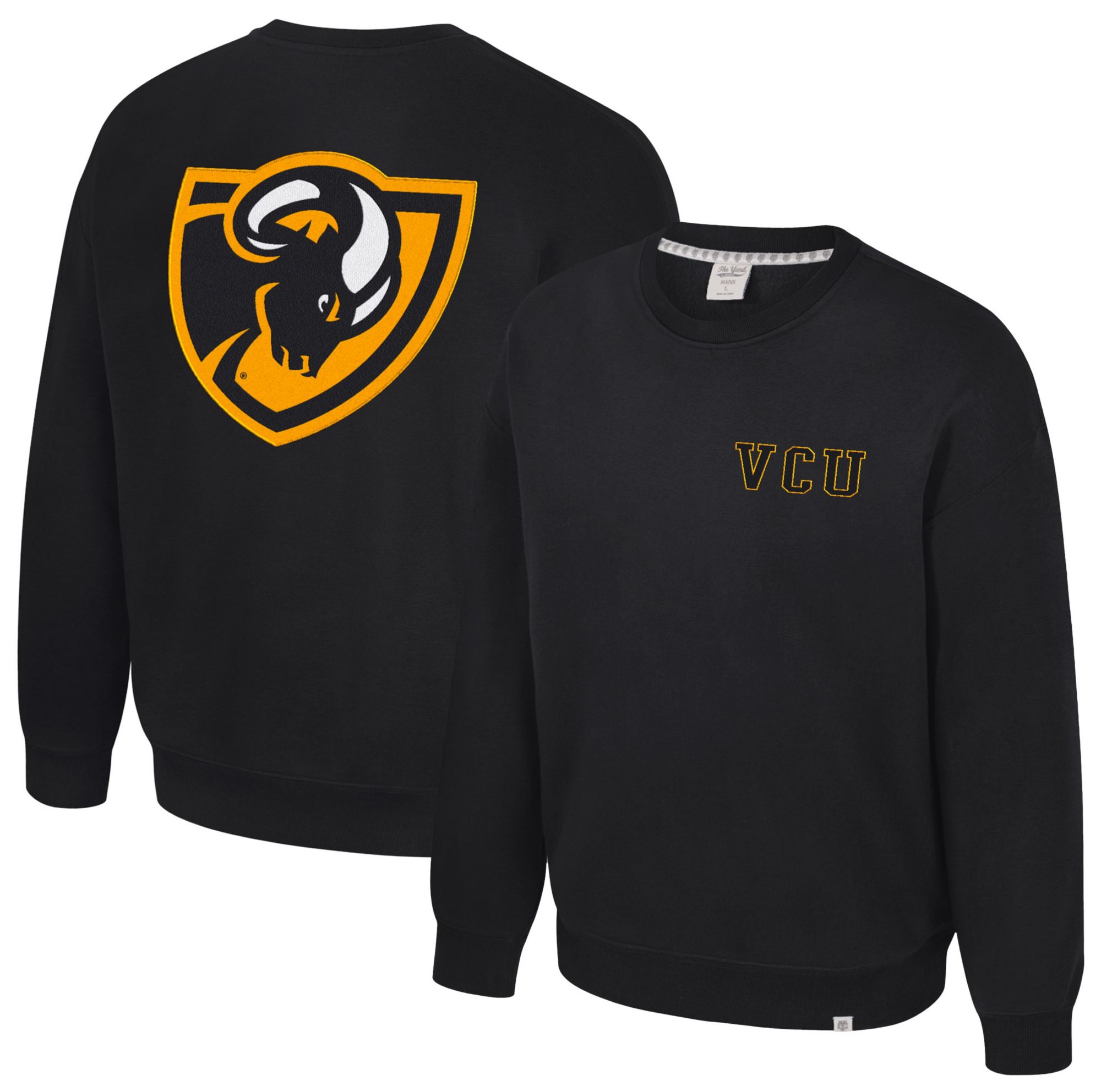 Colosseum Men's VCU Rams Black Super-Rich Vintage Crewneck Sweatshirt