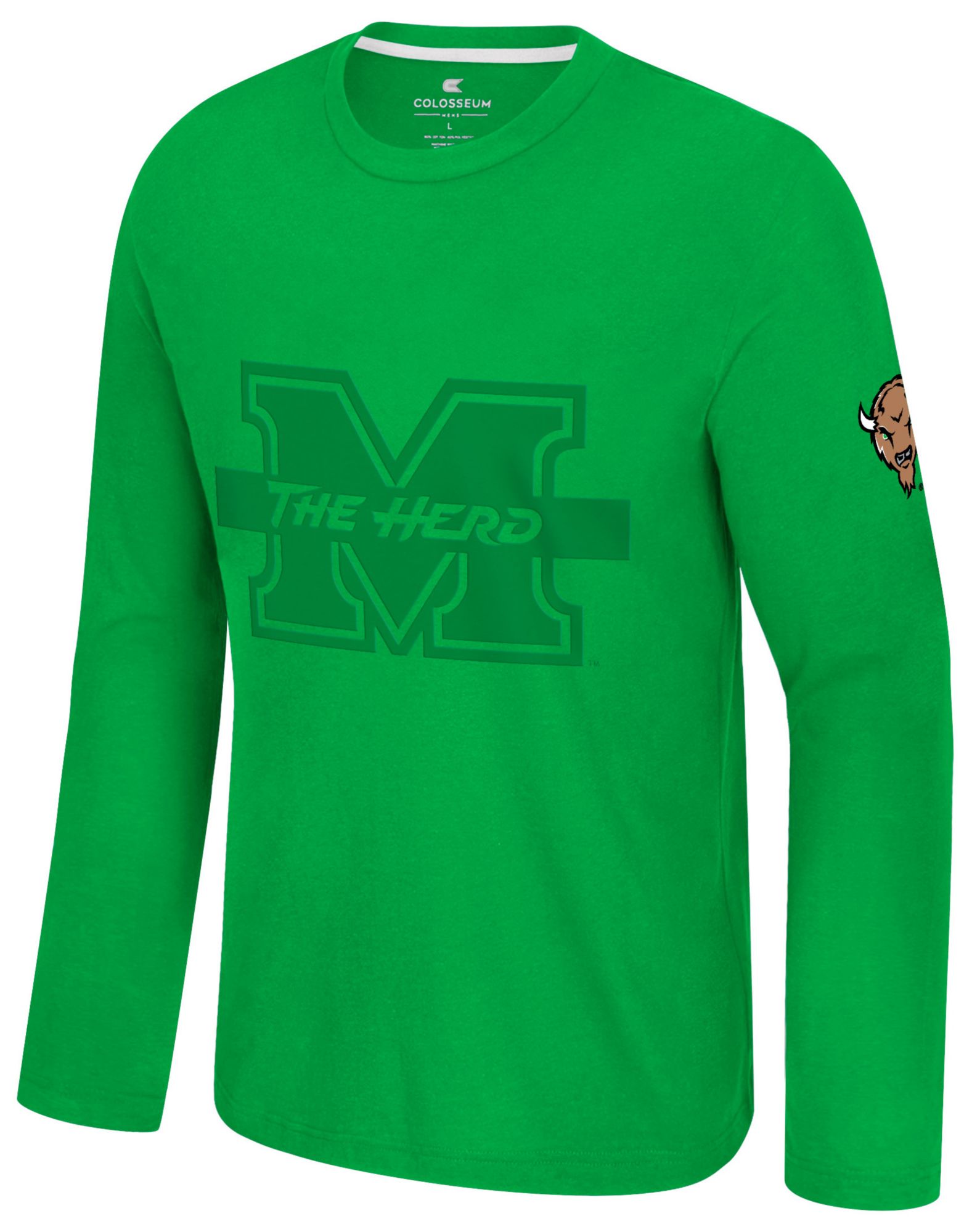 Colosseum Men's Marshall Thundering Herd Kelly Green Richie Long Sleeve Shirt