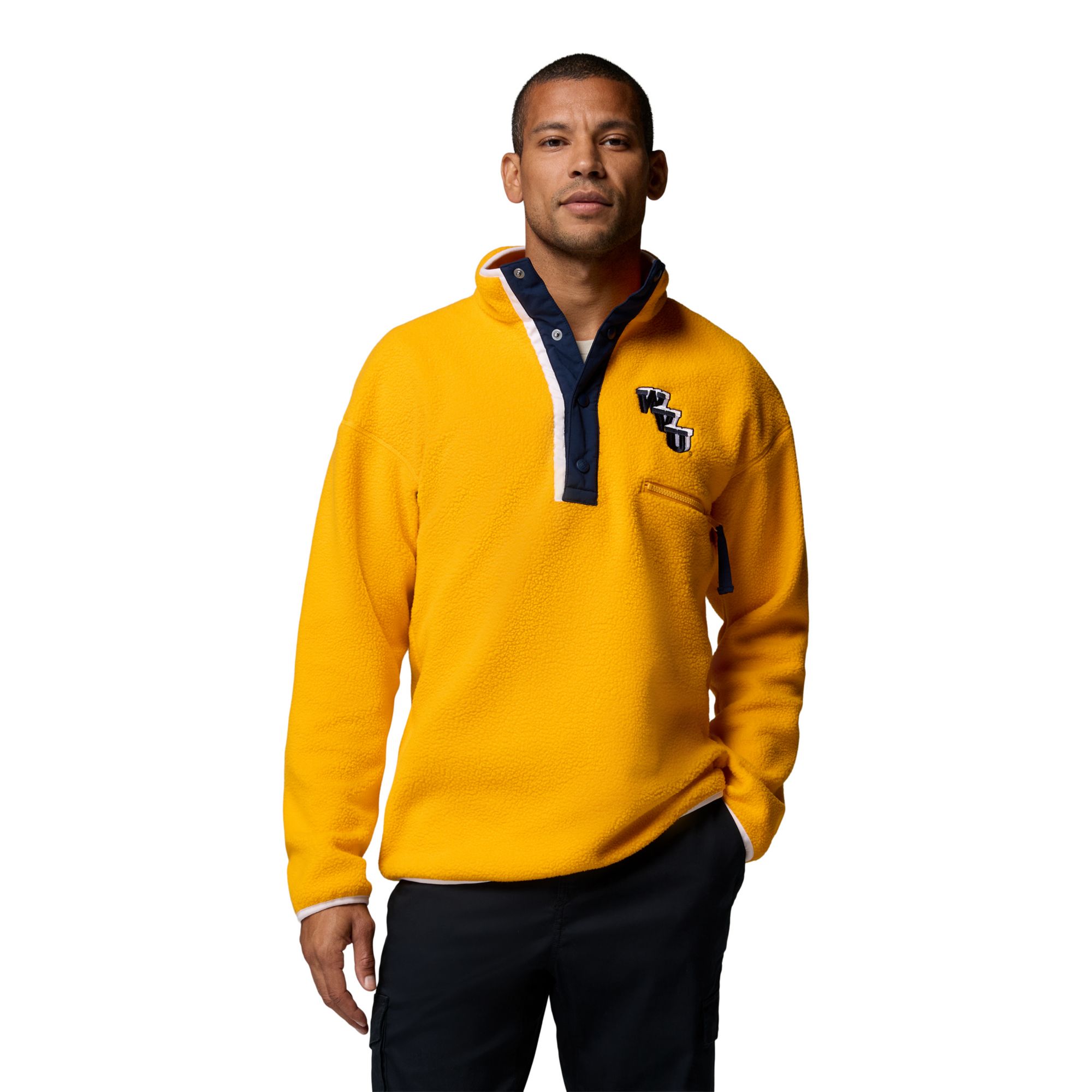 Columbia Men's West Virginia Mountaineers Helvetia Fleece Pullover