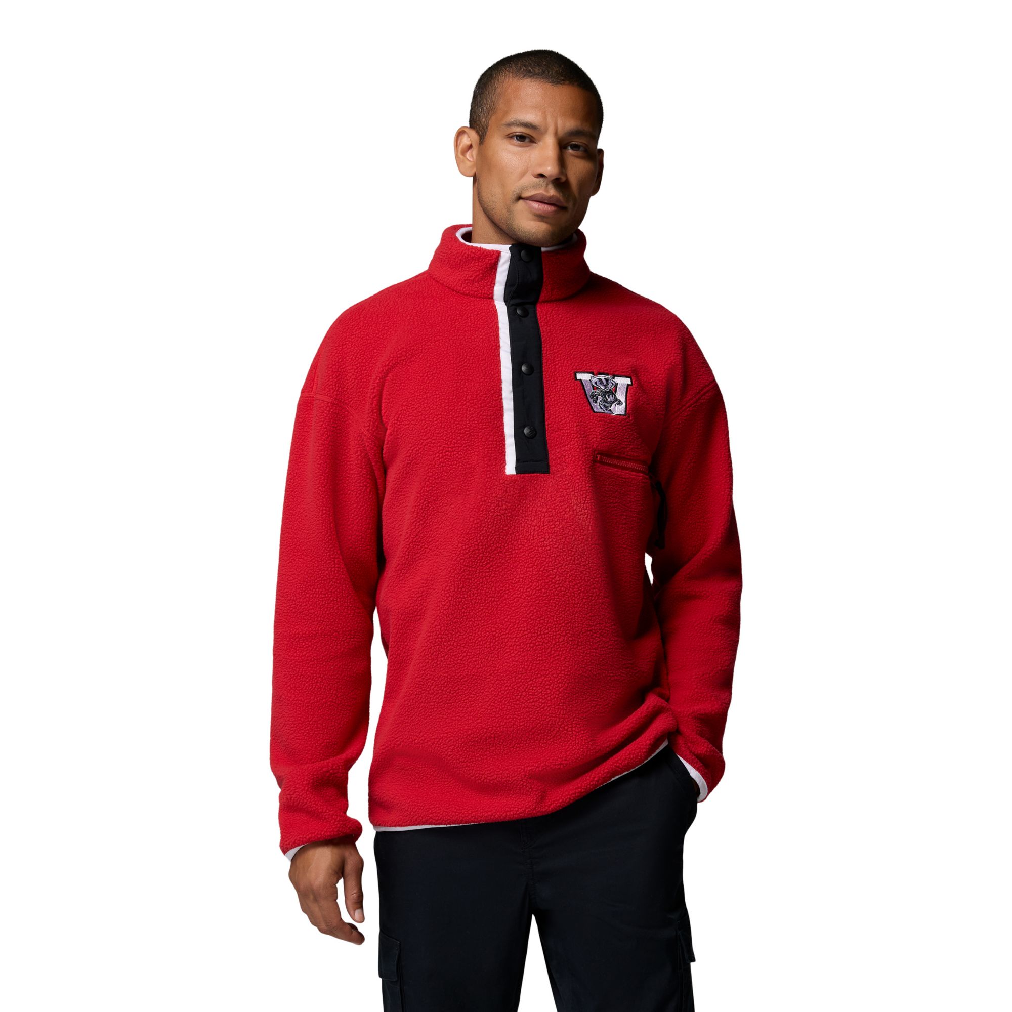 Columbia Men's Wisconsin Badgers Helvetia Fleece Pullover