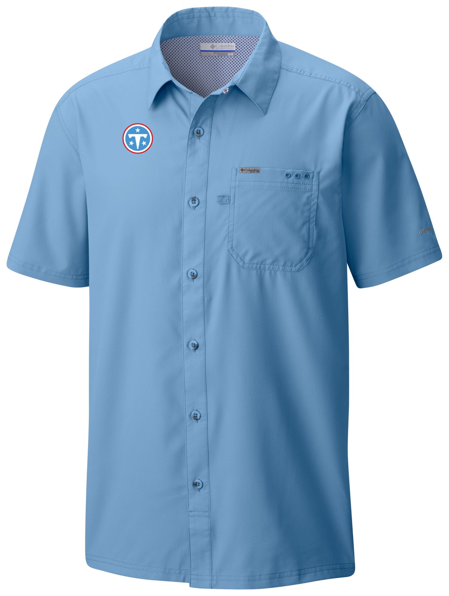 Columbia Men's Tennessee Titans Blue Slack Tide Short Sleeve Camp Shirt