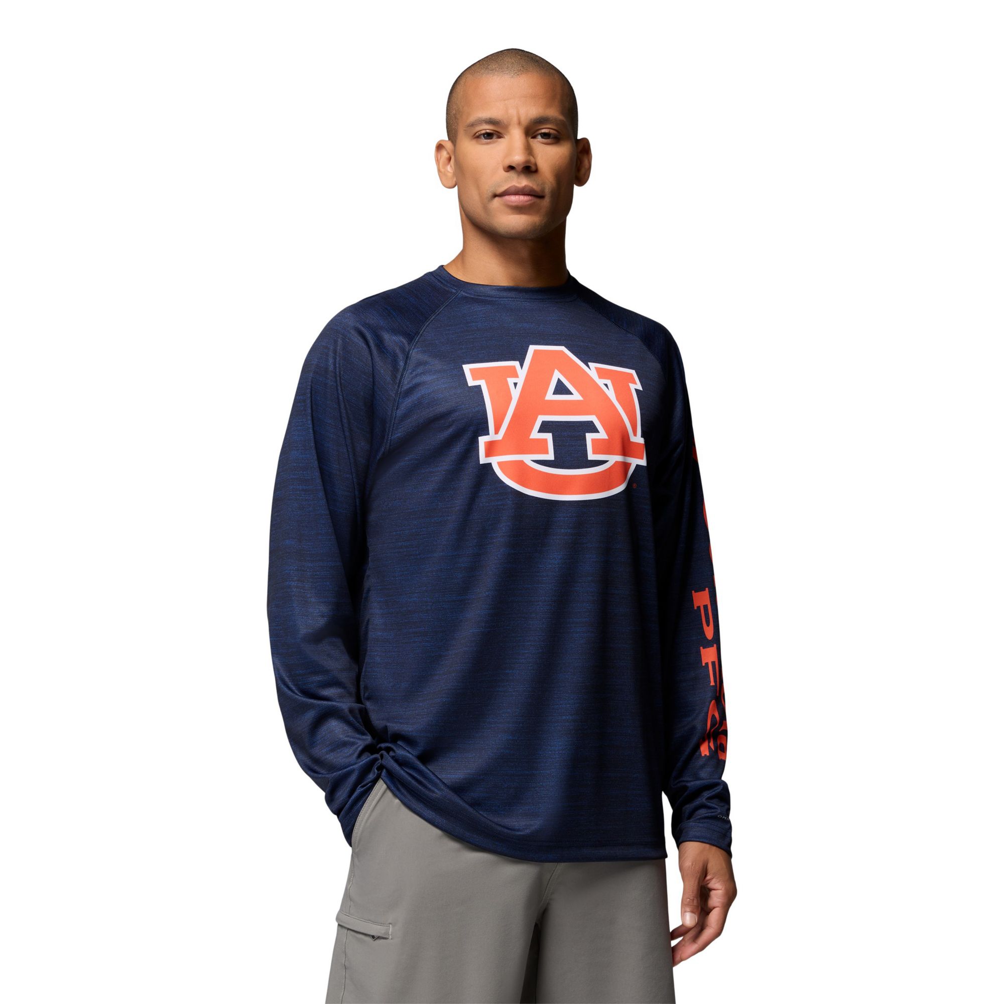 Columbia Men's Auburn Tigers Navy Terminal Tackle Long Sleeve Shirt