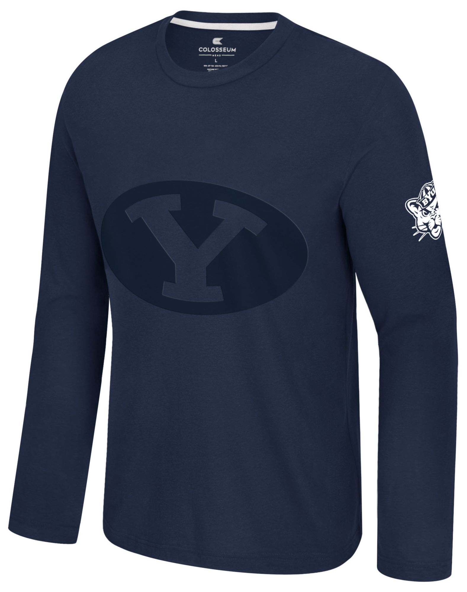 Colosseum Men's BYU Cougars Navy Richie Long Sleeve Shirt