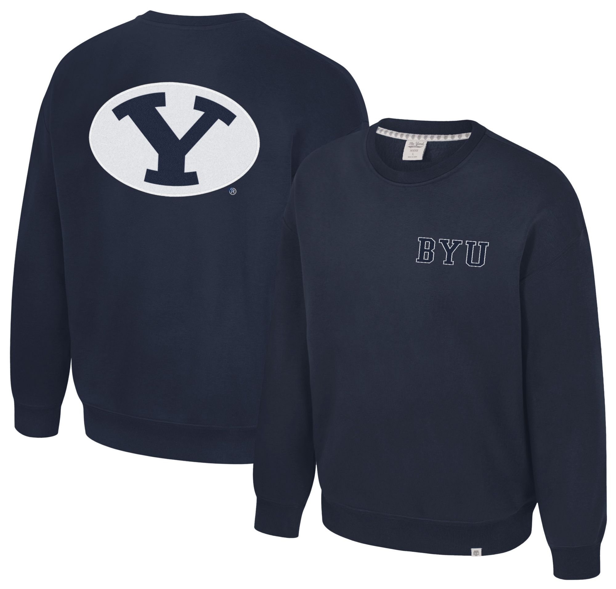 Colosseum Men's BYU Cougars Navy Super-Rich Vintage Crewneck Sweatshirt