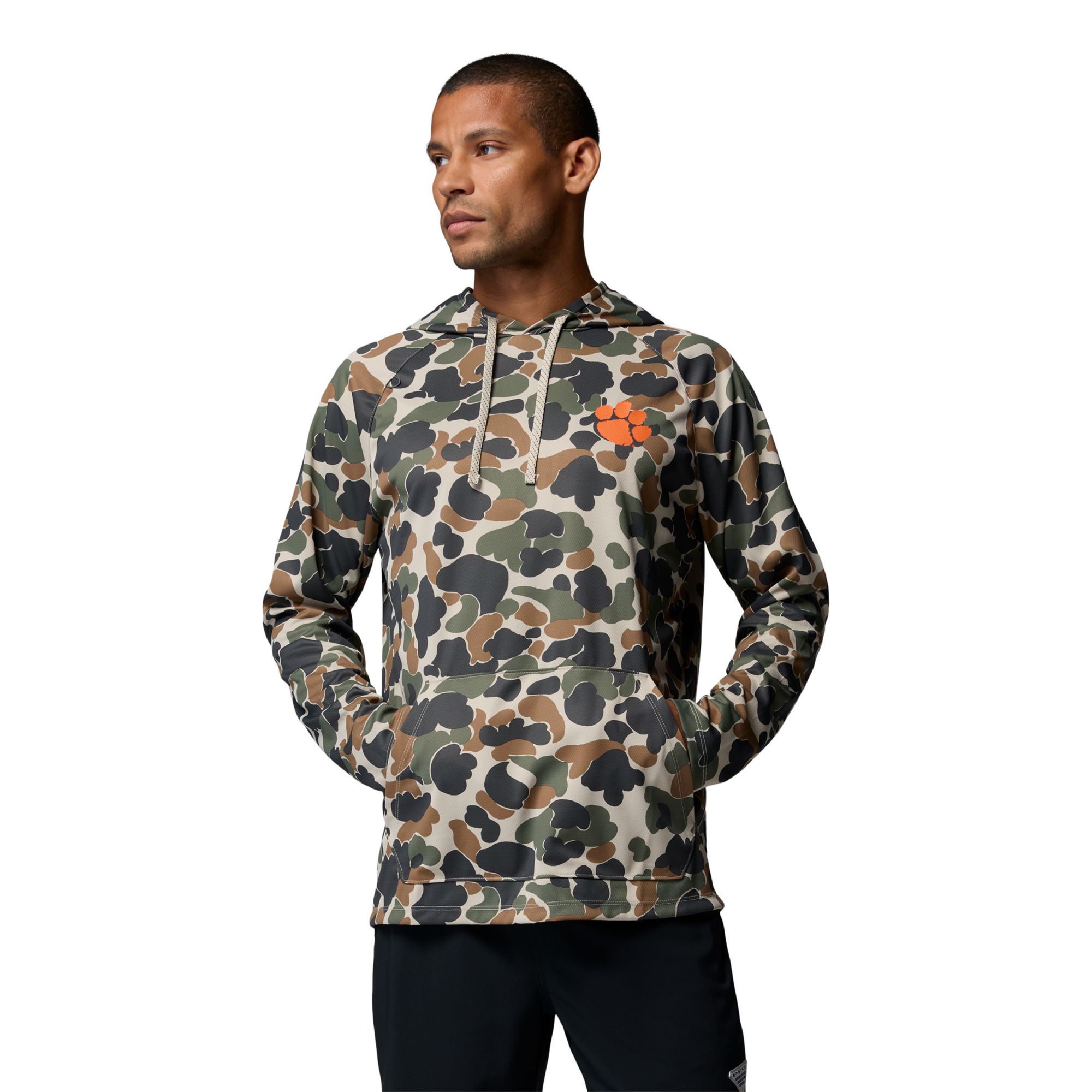 Columbia Men's Clemson Tigers Camo Wild Cast Hoodie