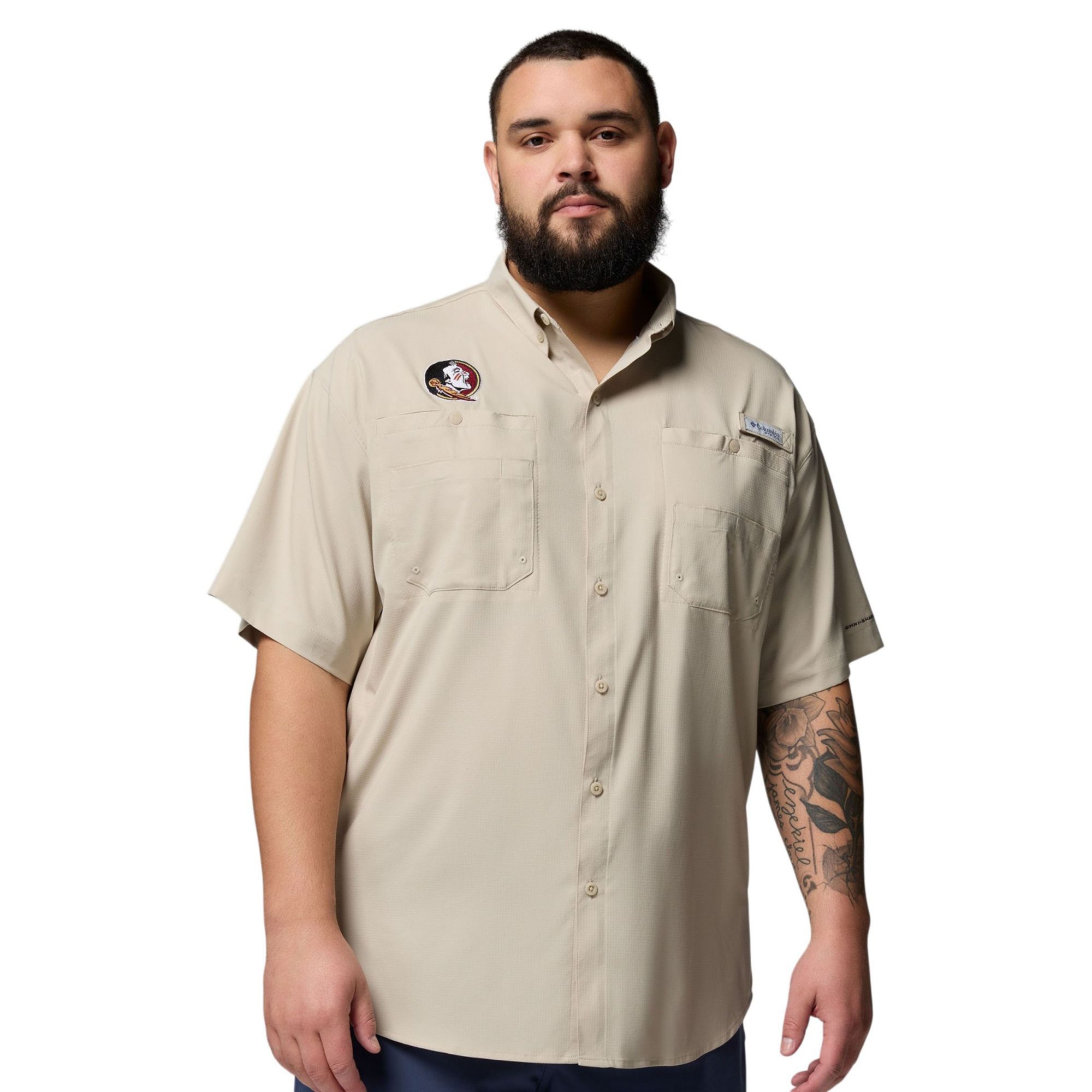 Columbia Men's Florida State Seminoles Fossil Tamiami Performance Short Sleeve Shirt