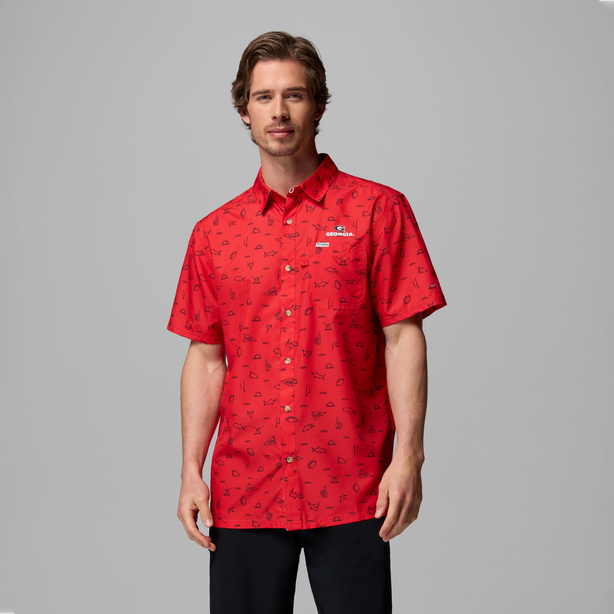 Columbia Men's Georgia Bulldogs Red Super Slack Tide Fame Frenzy T-Shirt