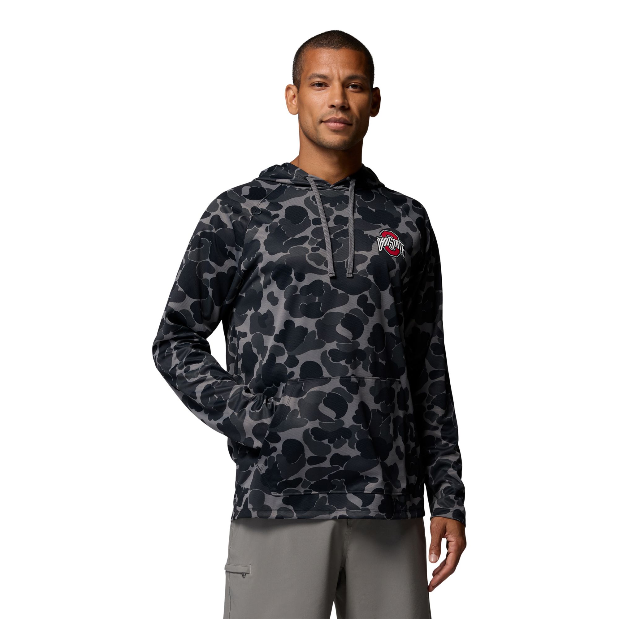 Columbia Men's Ohio State Buckeyes Camo Wild Cast Hoodie