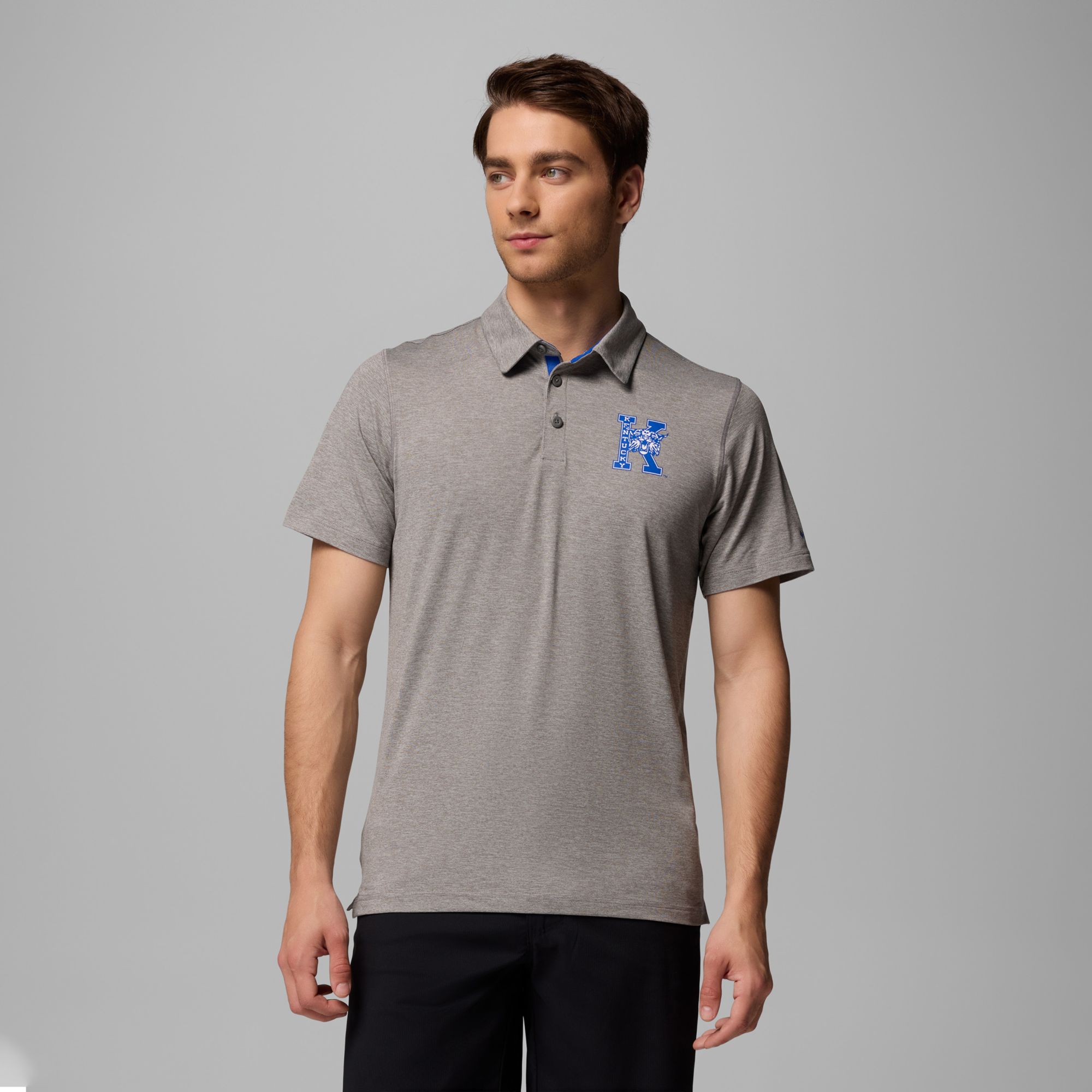 Columbia Men's Kentucky Wildcats Charcoal Marled Tech Trail Polo