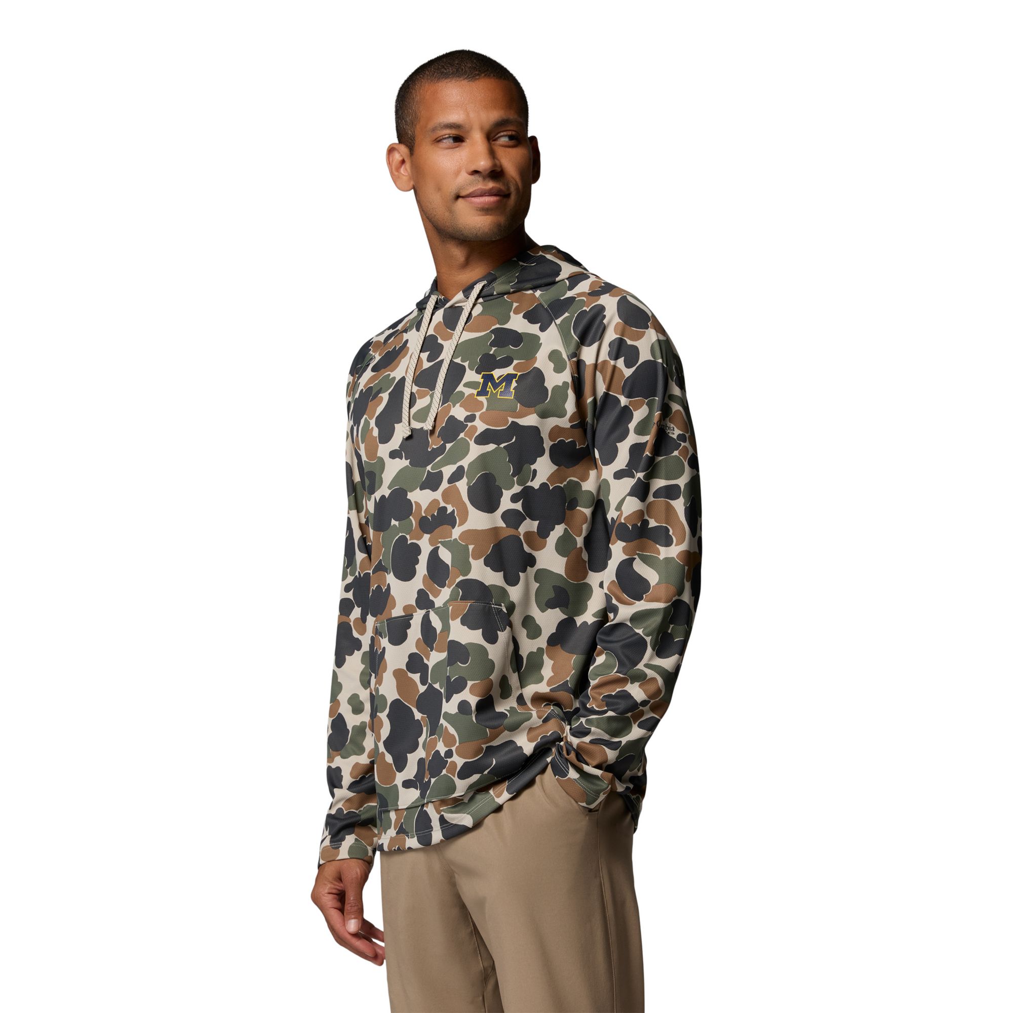 Columbia Men's Michigan Wolverines Camo Wild Cast Hoodie