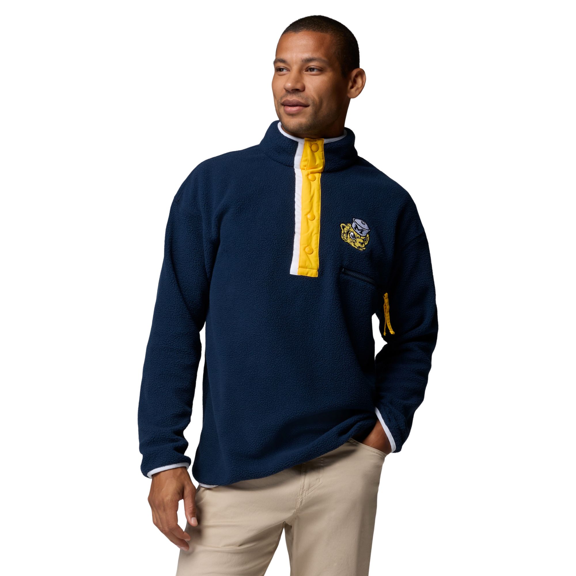 Columbia Men's Michigan Wolverines Helvetia Fleece Pullover