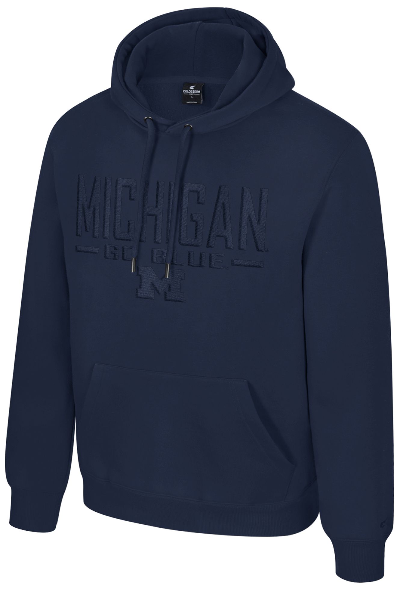 Colosseum Men's Michigan Wolverines Navy Mikey Tonal Hoodie