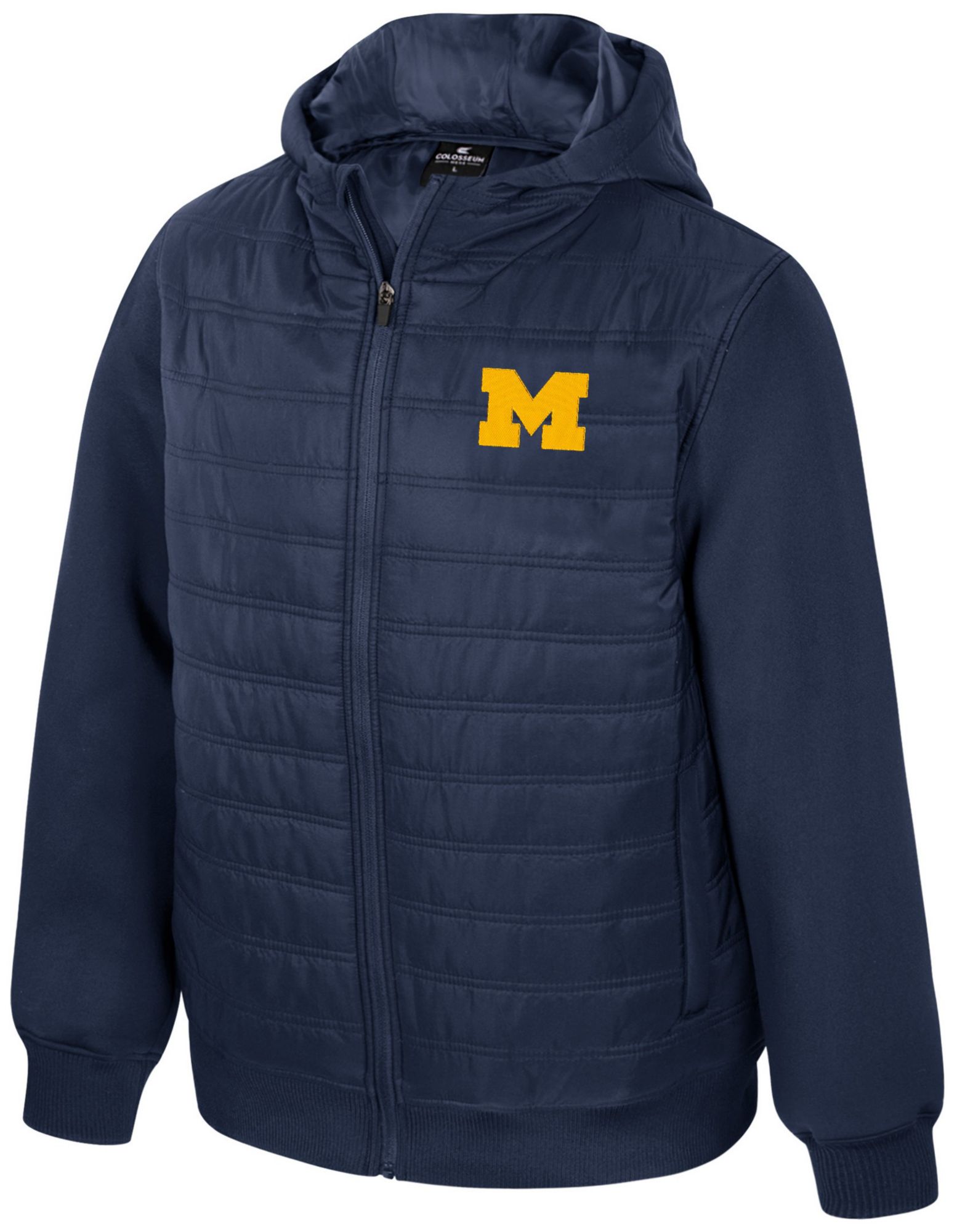 Colosseum Men's Michigan Wolverines Scuba Hooded Puffer Jacket