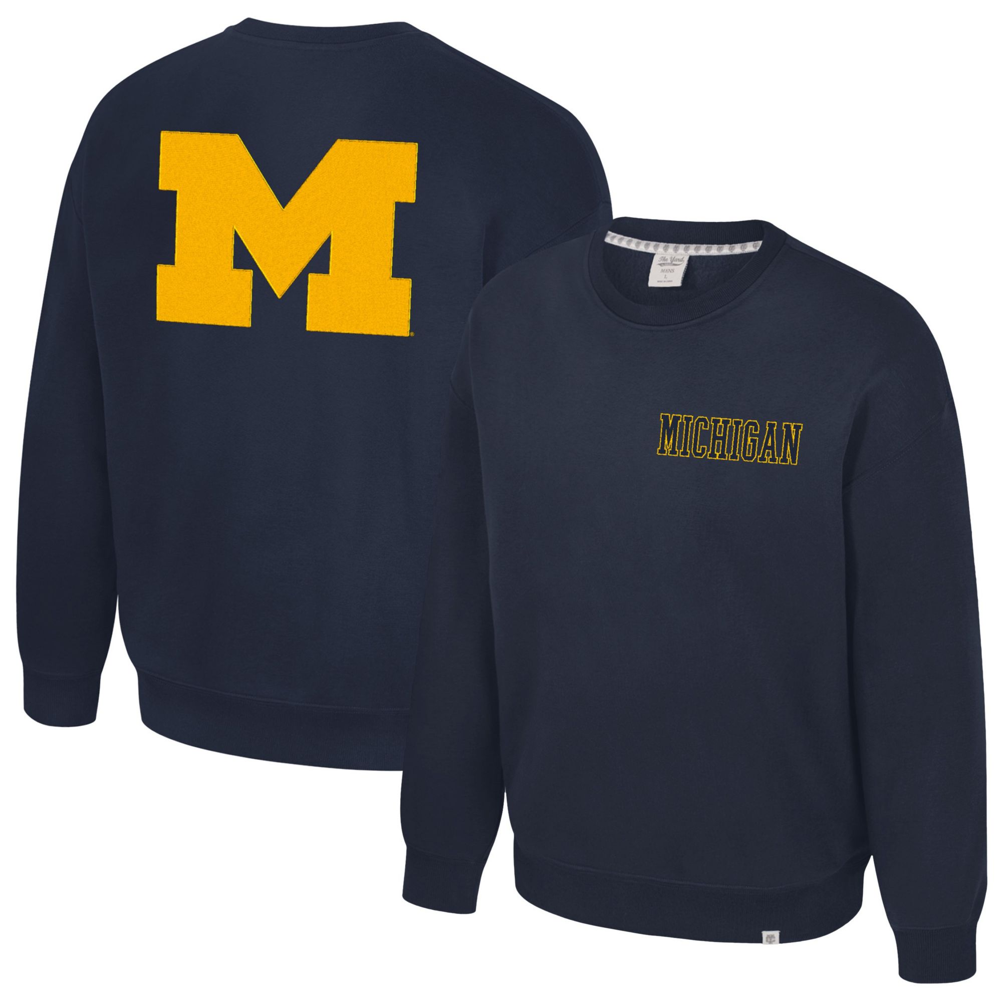 Colosseum Men's Michigan Wolverines Navy Super-Rich Vintage Crewneck Sweatshirt