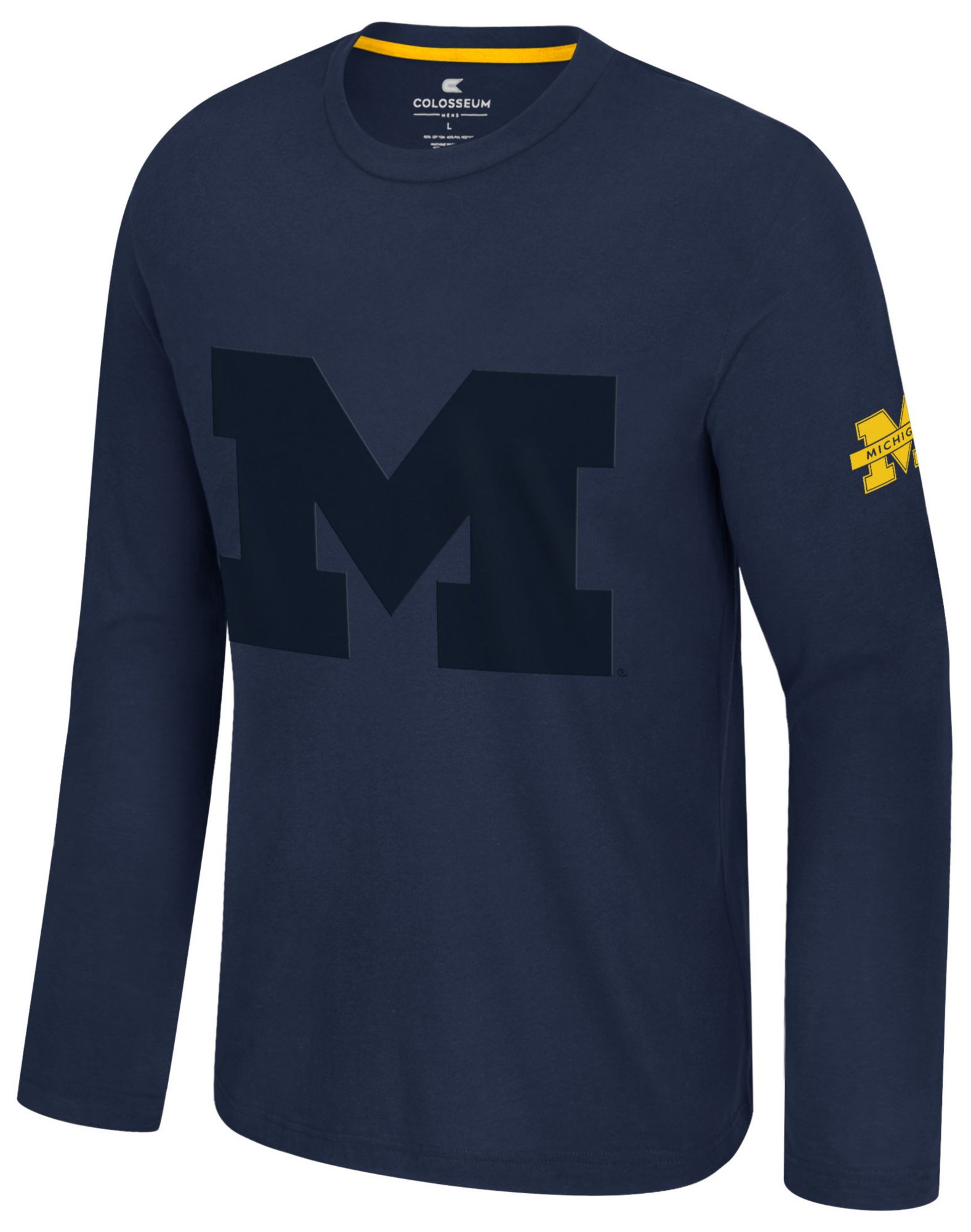 Colosseum Men's Michigan Wolverines Navy Richie Long Sleeve Shirt