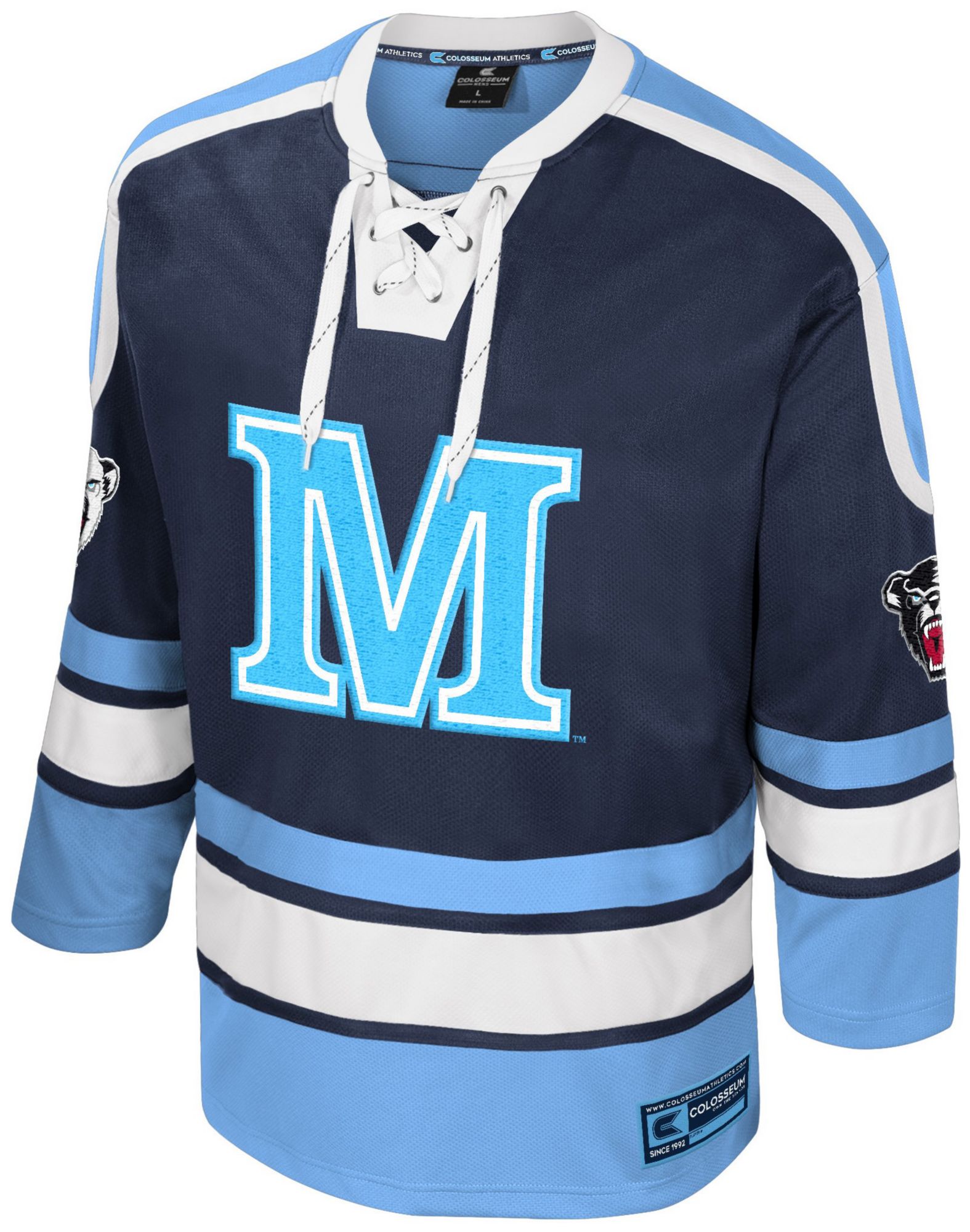 Colosseum Men's Maine Black Bears Heard Hockey Jersey, Small, Blue