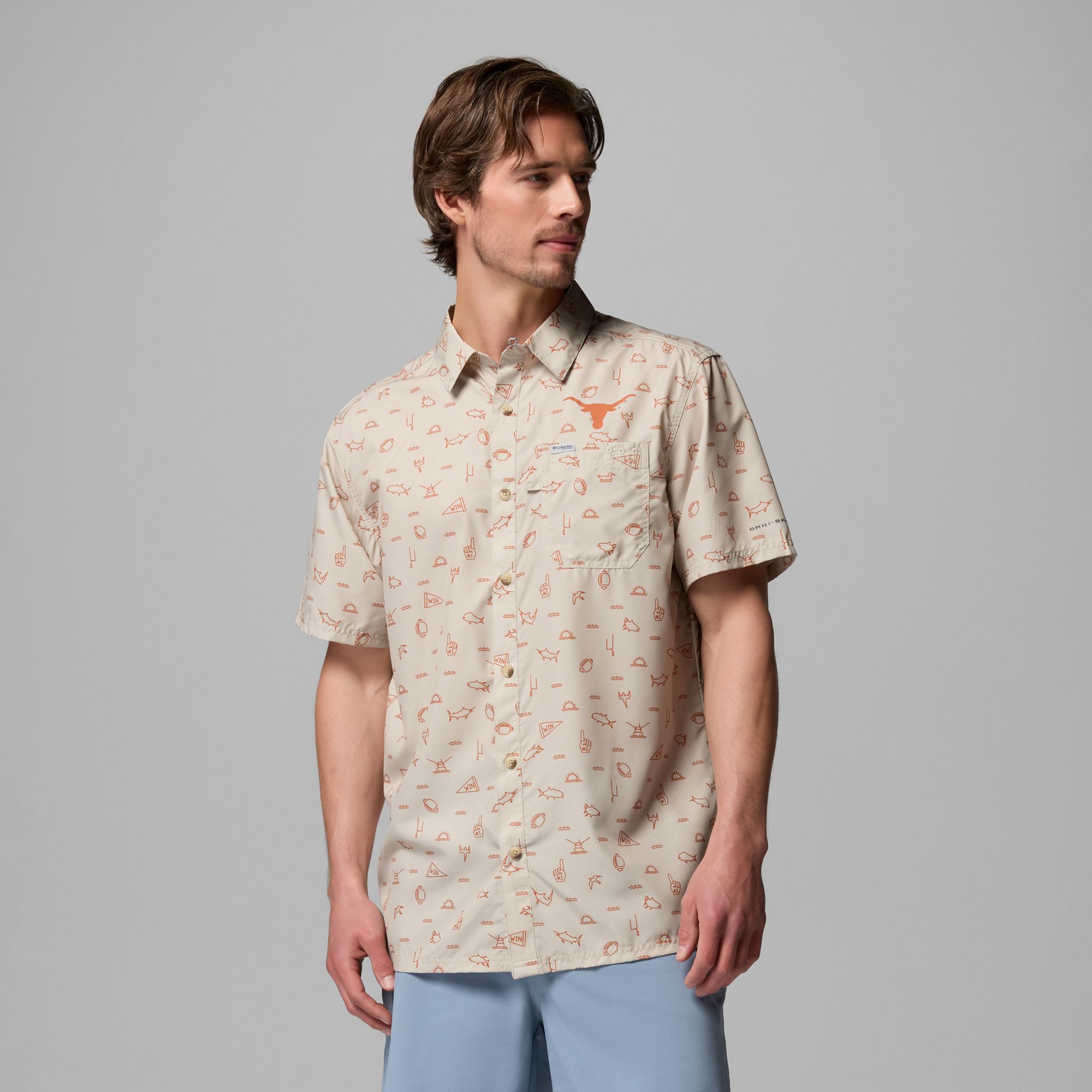 Columbia Men's Texas Longhorns Fossil Super Slack Tide Fame Frenzy T-Shirt