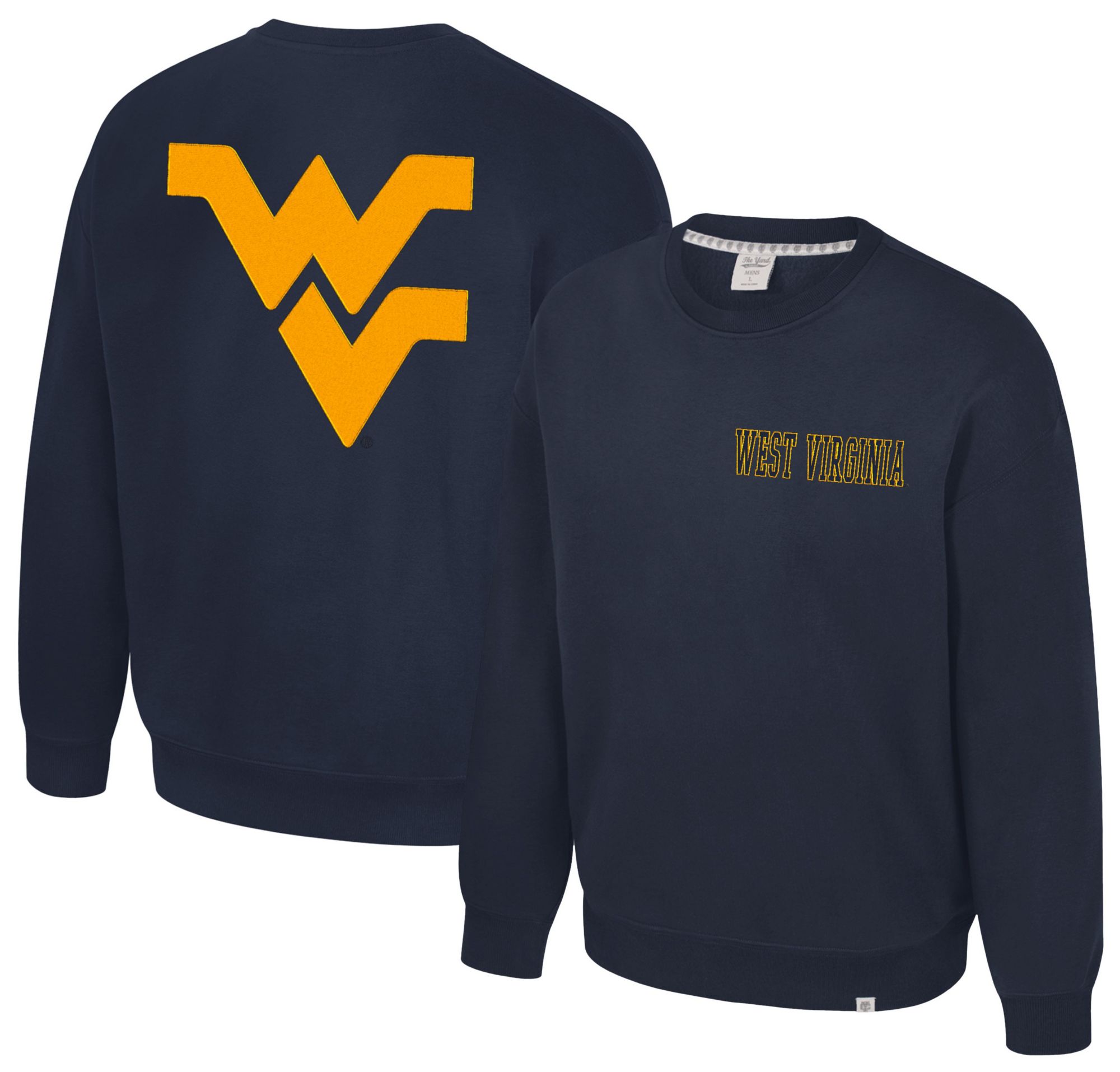 Colosseum Men's West Virginia Mountaineers Navy Super-Rich Vintage Crewneck Sweatshirt