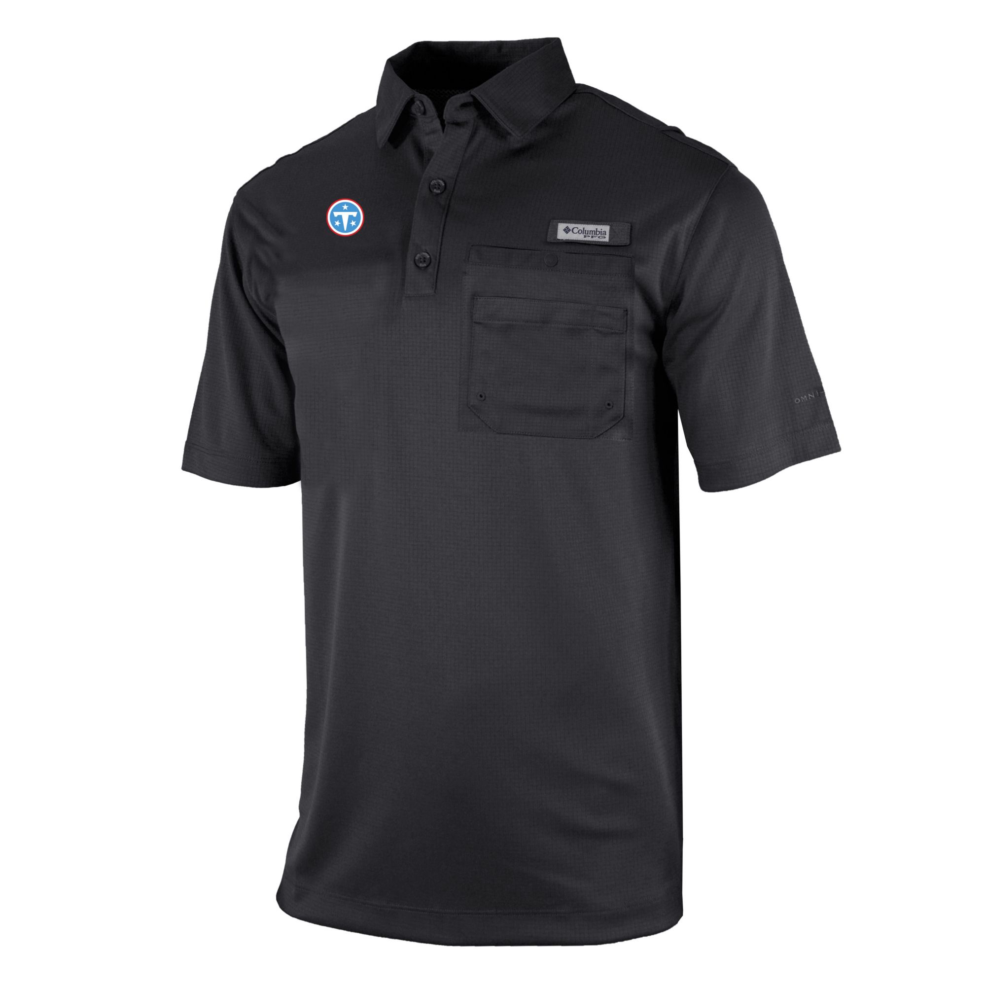 Columbia Men's Tennessee Titans Black Flycaster Pocket Polo