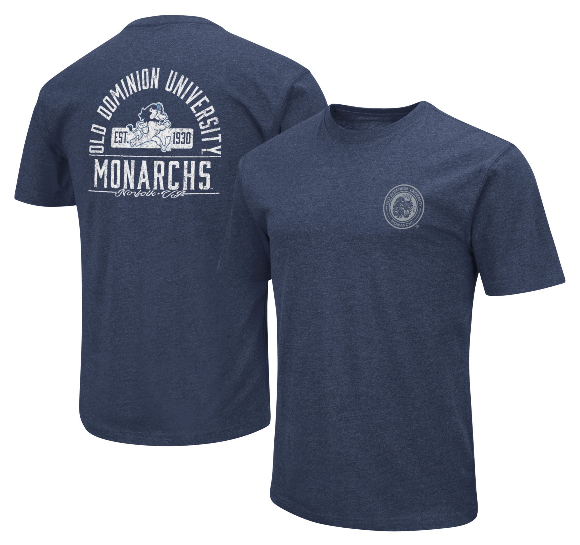 Colosseum Men's Old Dominion Monarchs Navy Vintage Logo T-Shirt