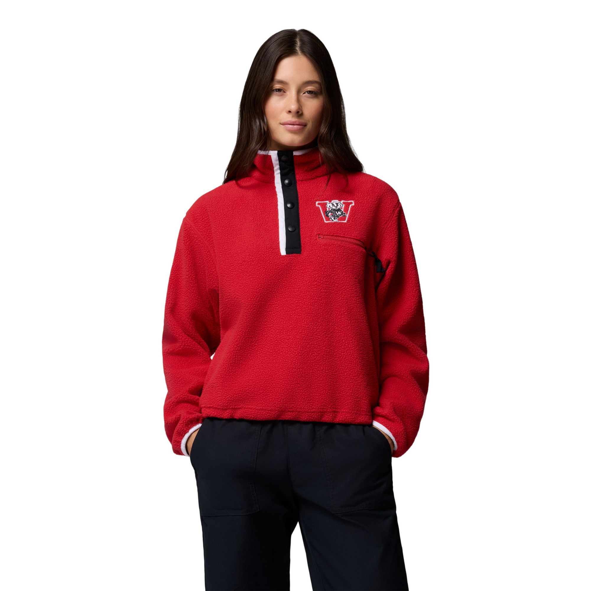 Columbia Women's Wisconsin Badgers Helvetia Half Snap Fleece Pullover