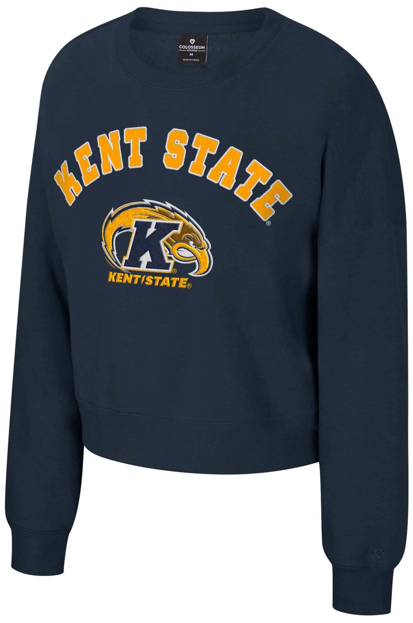 Colosseum Women's Kent State Golden Flashes Navy Crewneck Sweatshirt
