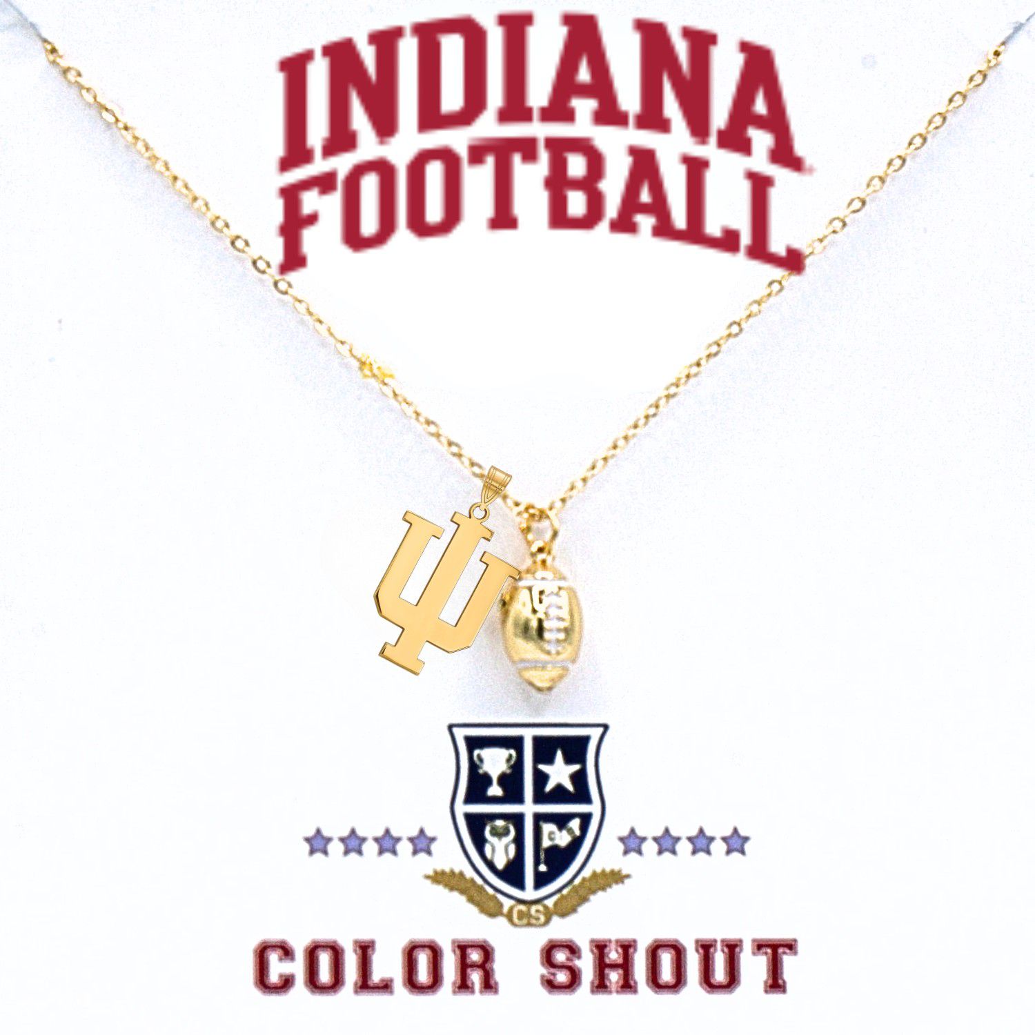 Color Shout Women's Indiana Football Necklace