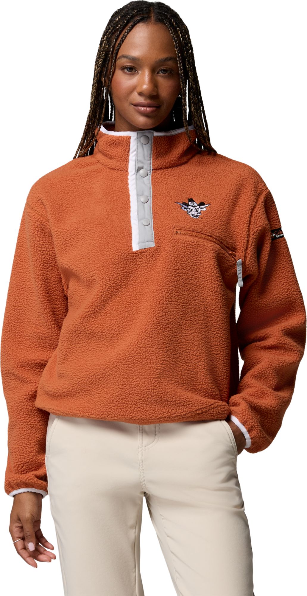 Columbia Women's Texas Longhorns Helvetia Half Snap Fleece Pullover