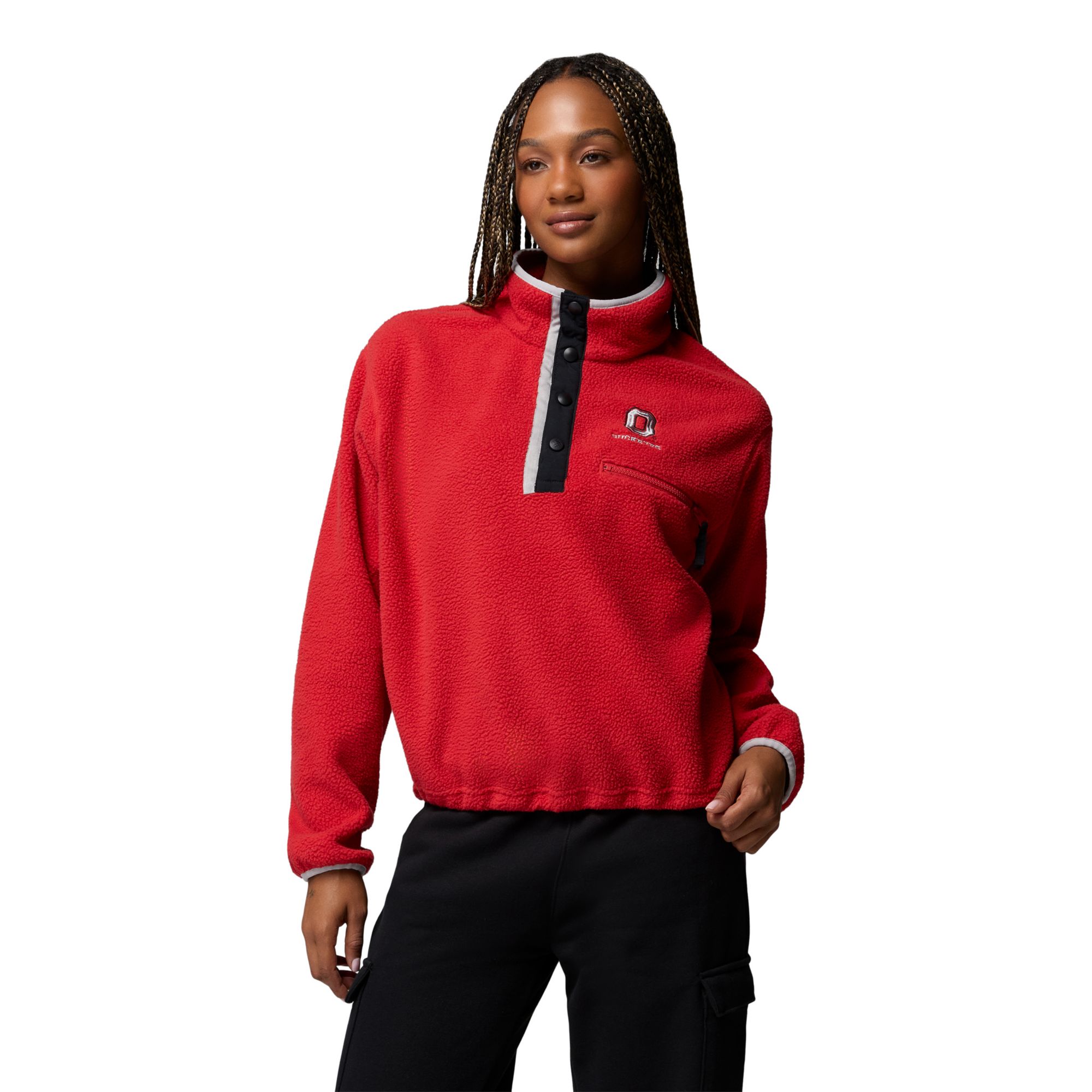 Columbia Women's Ohio State Buckeyes Helvetia Half Snap Fleece Pullover