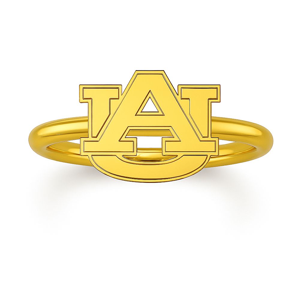 Color Shout Auburn Tigers Logo Stack Ring Set Size Seven