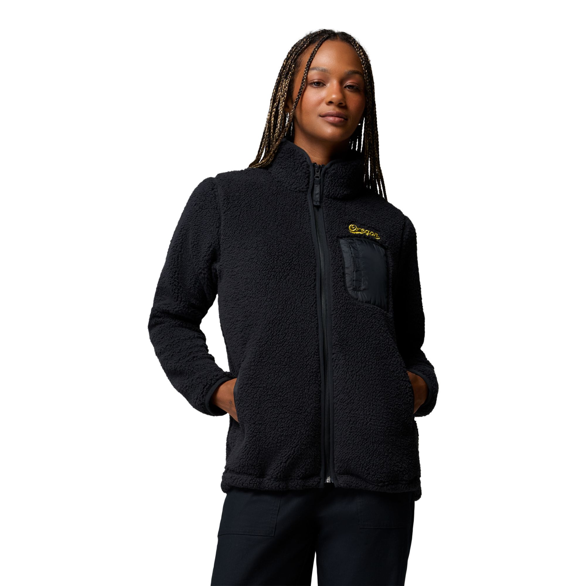 Columbia Women's Oregon Ducks West Bend Full-Zip Fleece Jacket, Small, Black