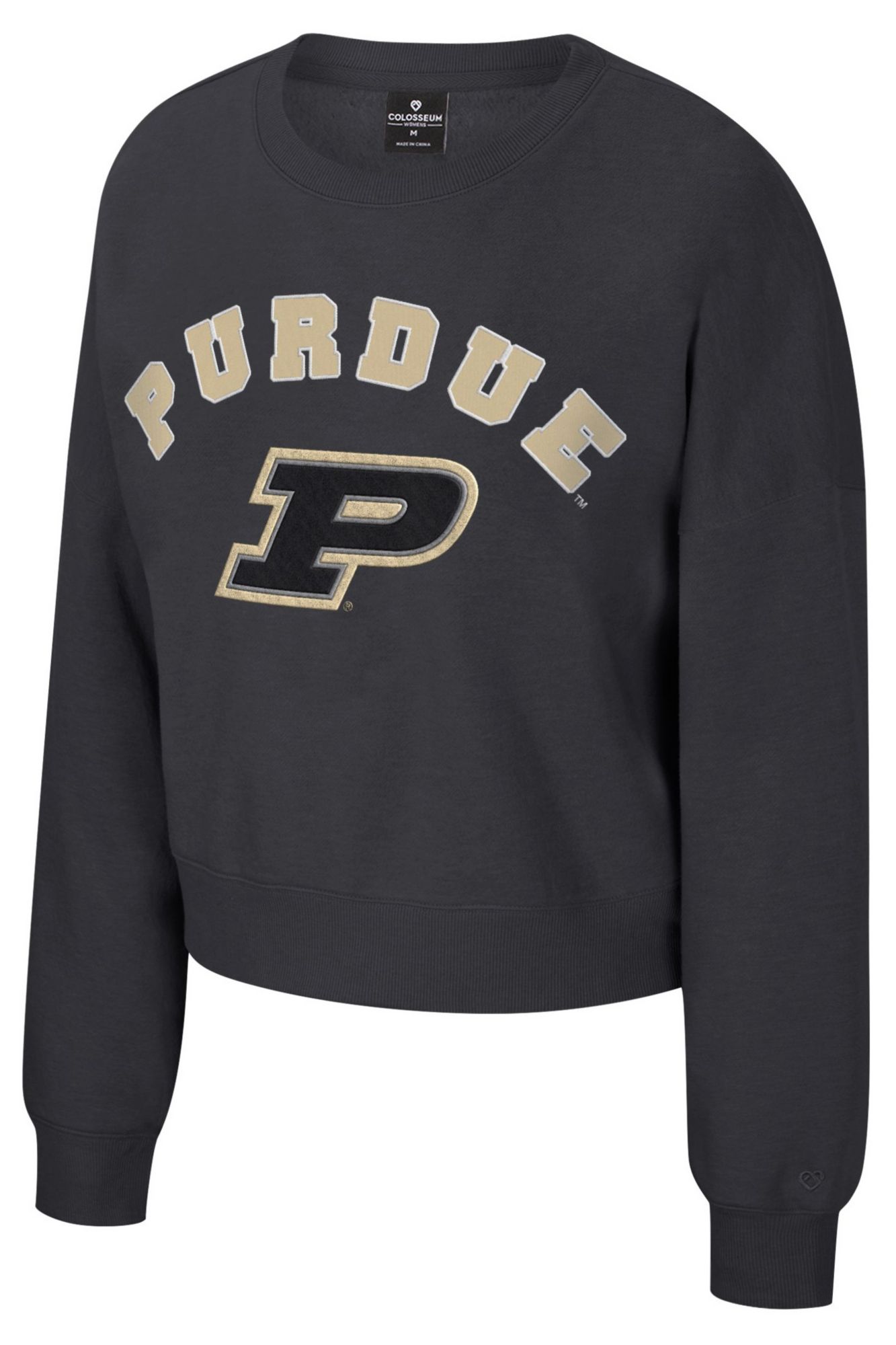 Colosseum Women's Purdue Boilermakers Black Crewneck Sweatshirt