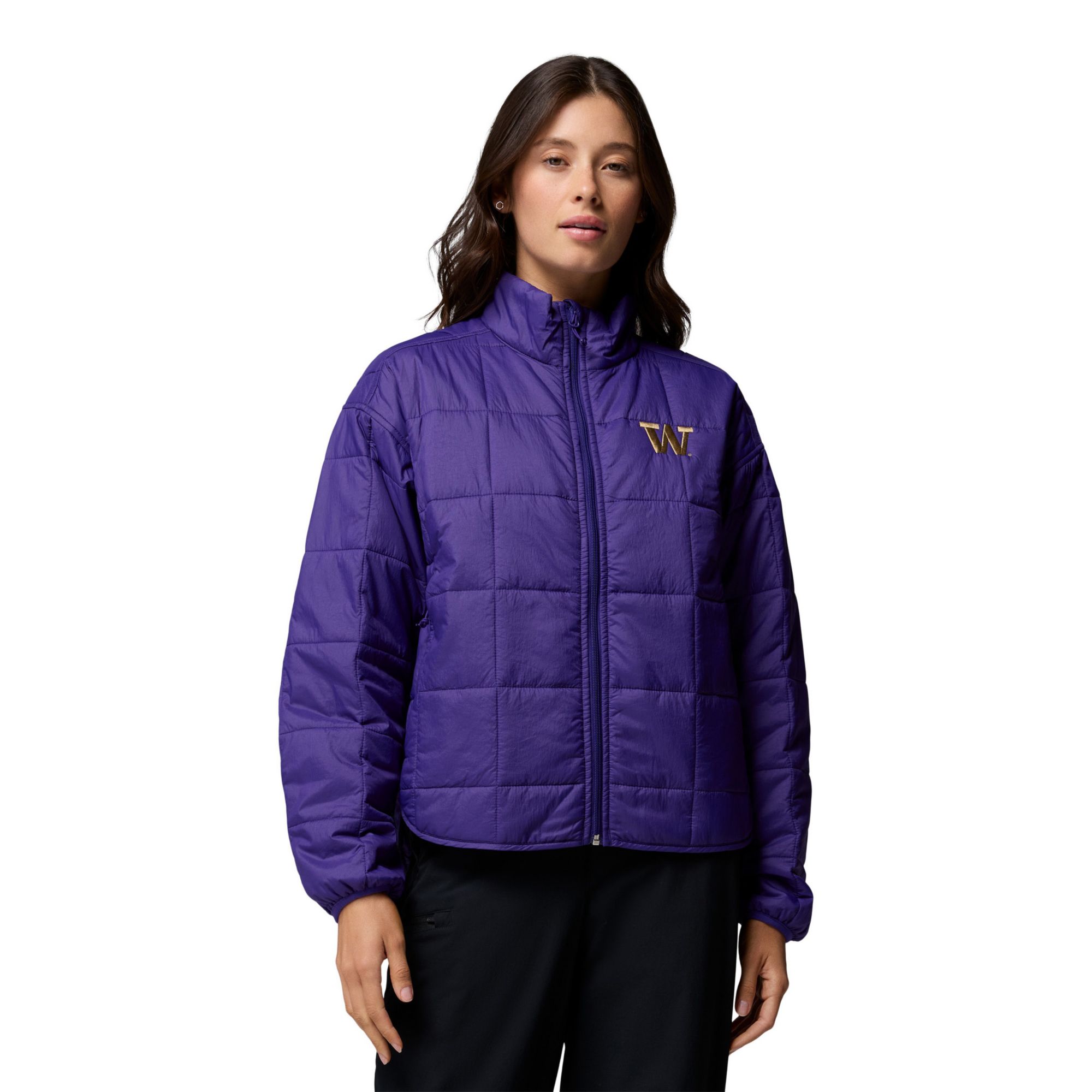 Columbia Women's Washington Huskies Sienna Hill Full-Zip Quilted Jacket, Large, Purple