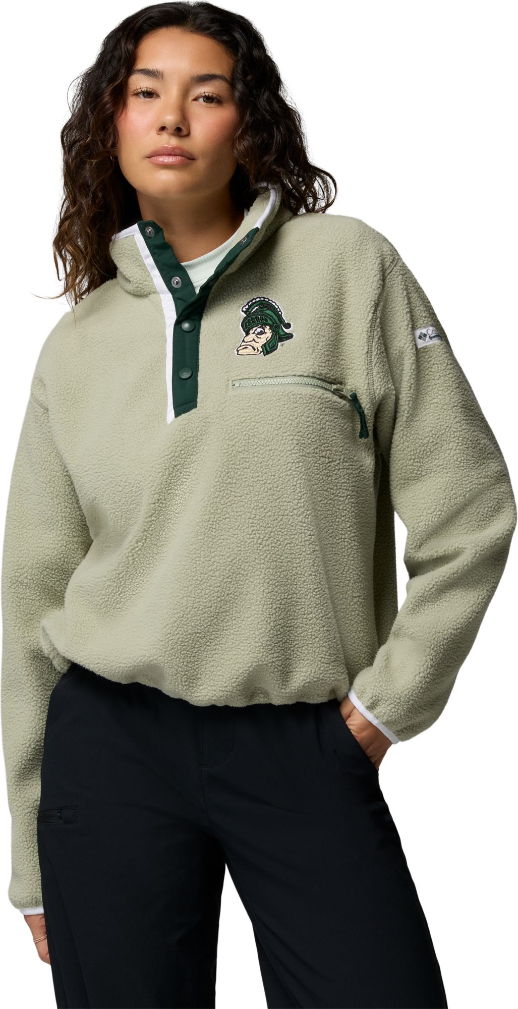 Columbia Women's Michigan State Spartans Helvetia Half Snap Fleece Pullover
