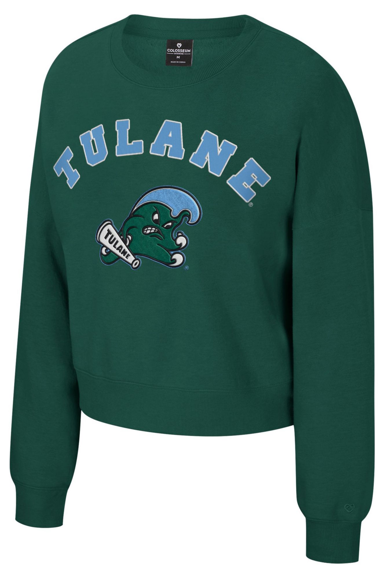 Colosseum Women's Tulane Green Wave Green Crewneck Sweatshirt
