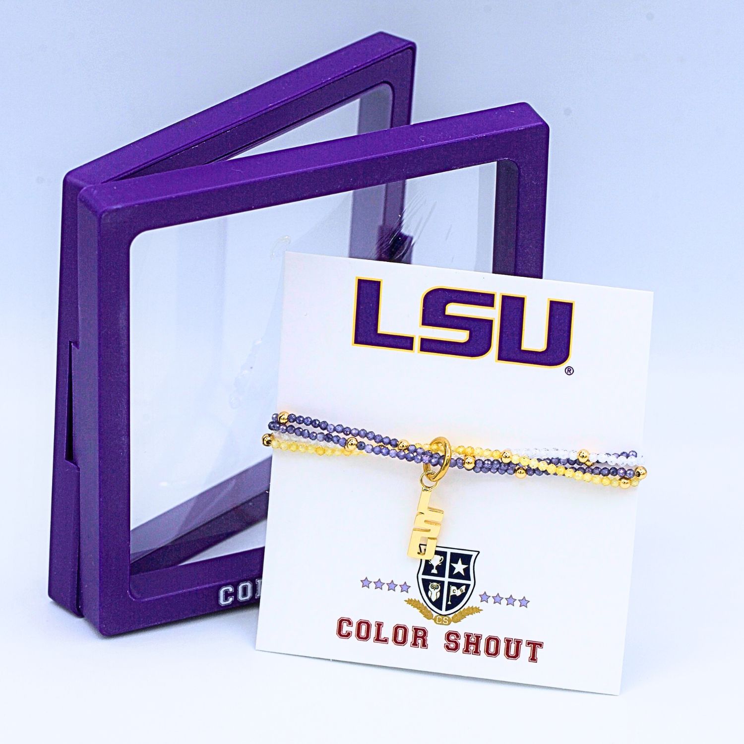 Color Shout LSU Tigers Logo Bracelet Set