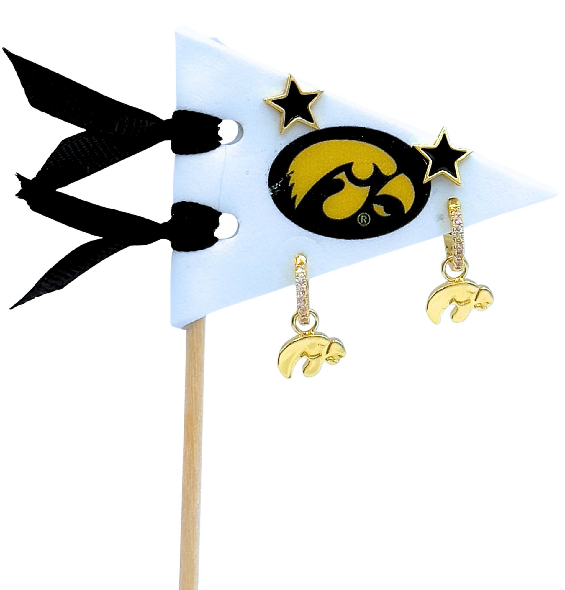 Color Shout Women's University Of Iowa Pennant Pair Earring Set
