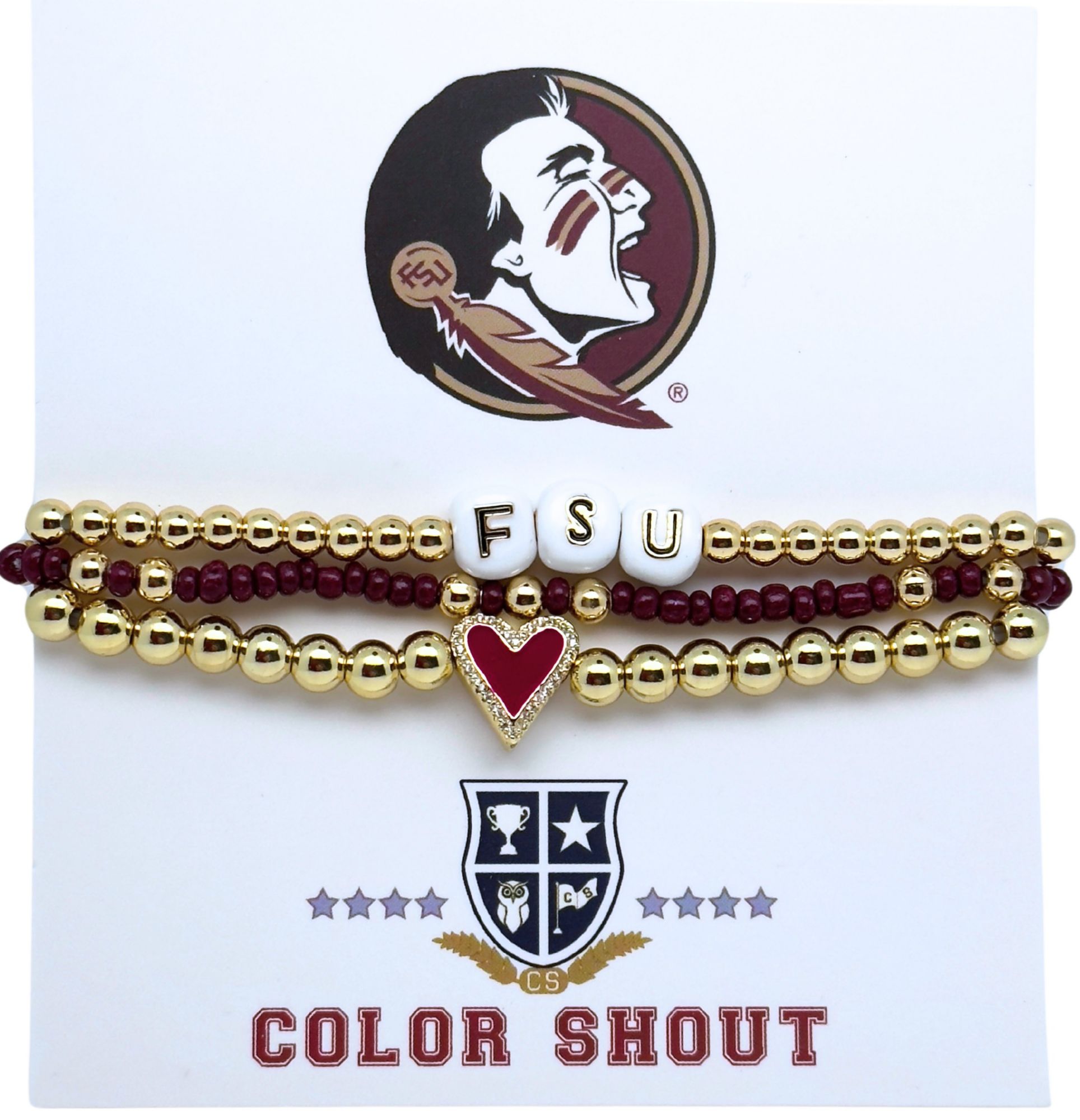 Color Shout Women's Florida State Love My College Bracelet Stack