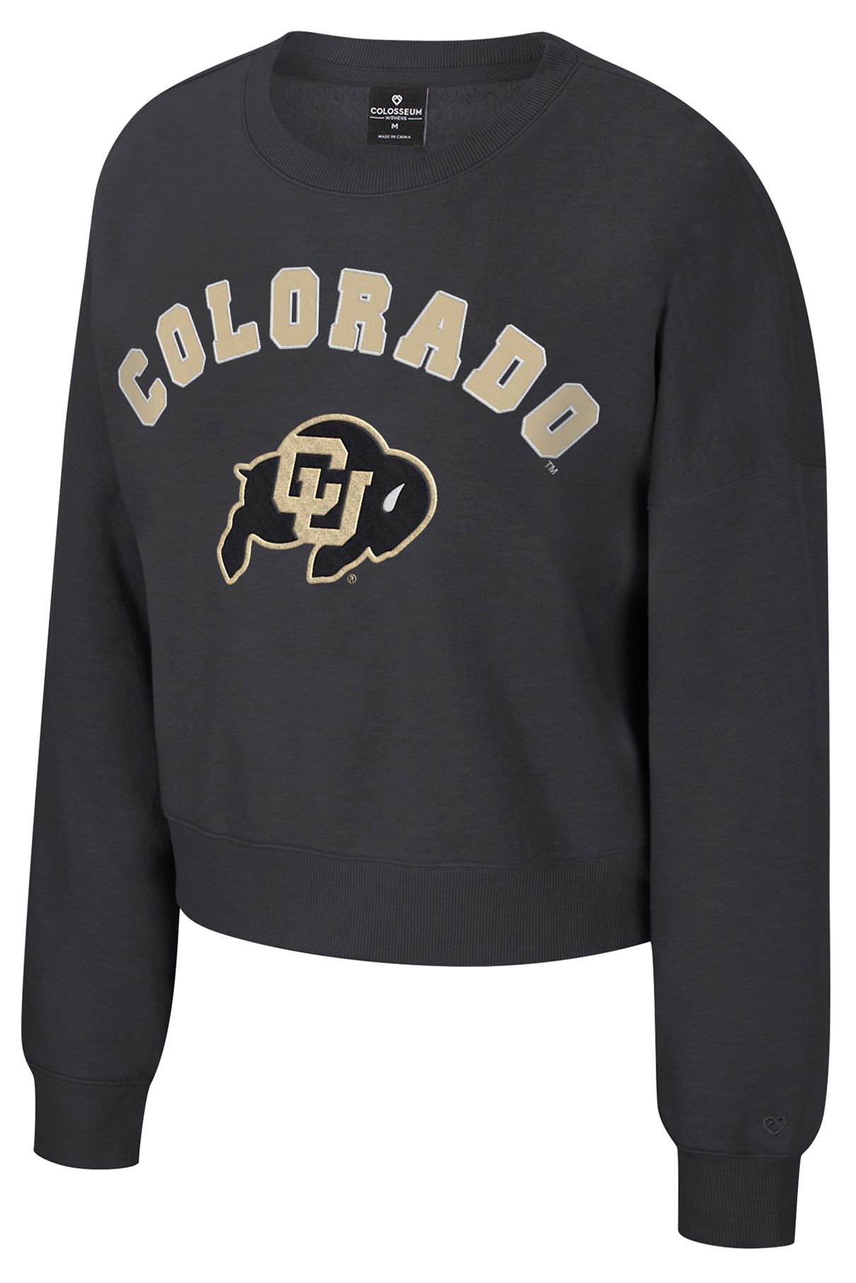 Colosseum Women's Colorado Buffaloes Black Crewneck Sweatshirt