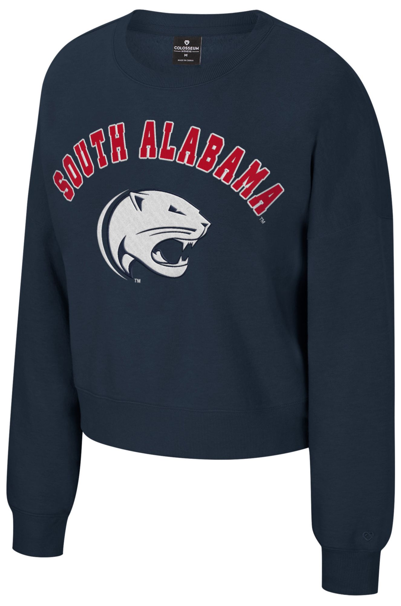 Colosseum Women's South Alabama Jaguars Navy Crewneck Sweatshirt
