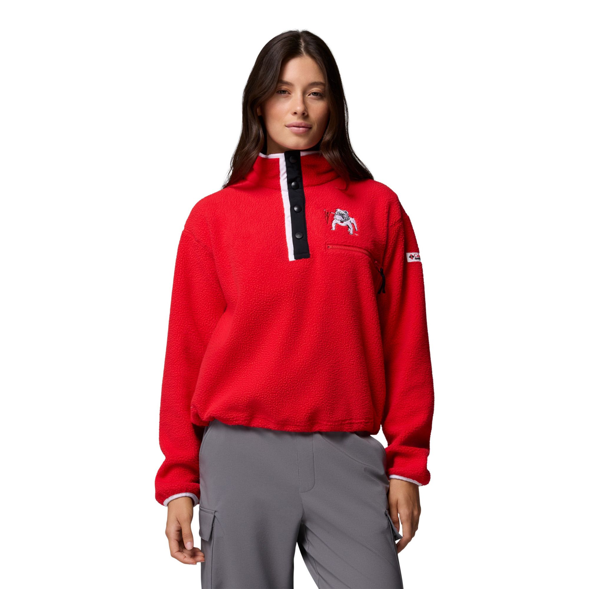 Columbia Women's Georgia Bulldogs Helvetia Half Snap Fleece Pullover